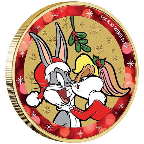 01 looney tunes christmas stamp and coin cover 2018 base metal OnEdge