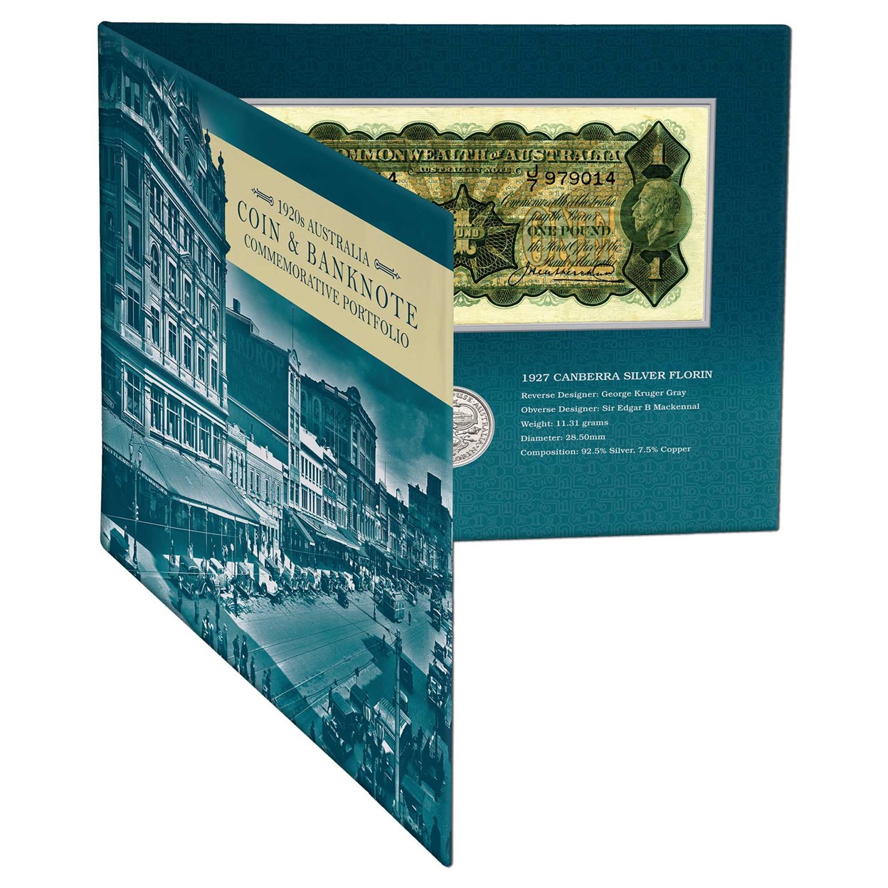 06 1920s Coin and Banknote Commemorative Folder CardOpen