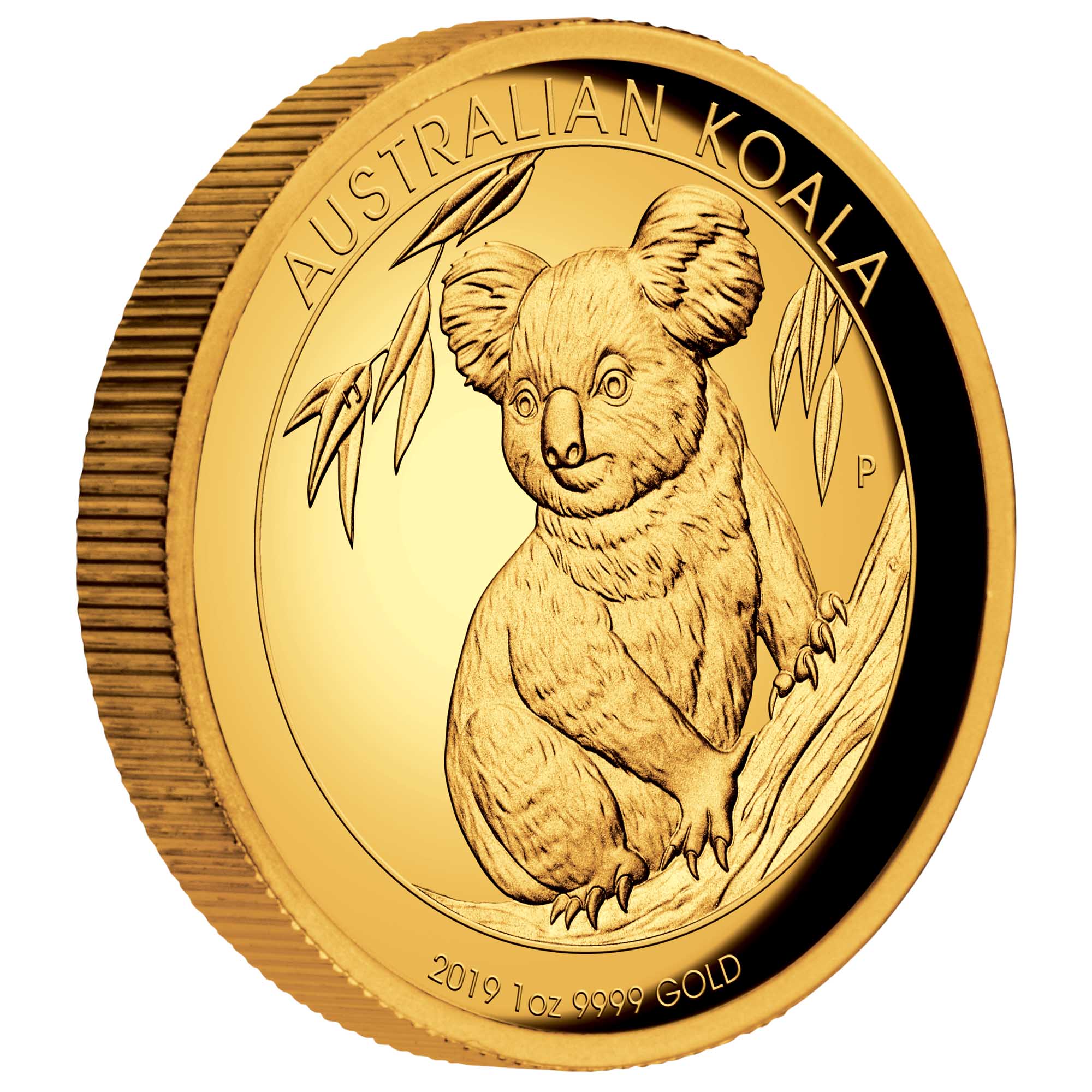 01 australian koala 2019 1oz gold proof high relief OnEdge
