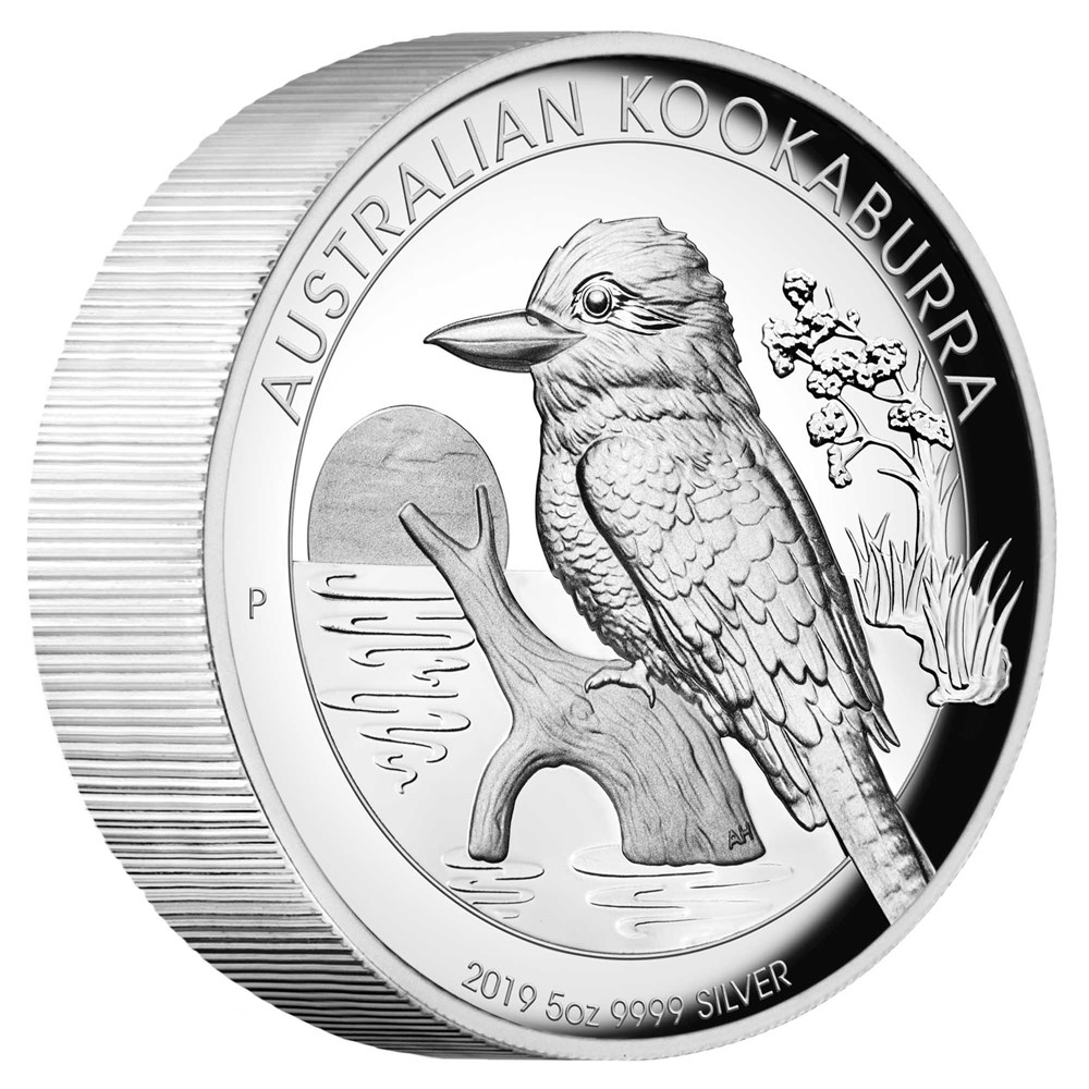 01 australian kookaburra 2019 5oz silver proof high relief OnEdge
