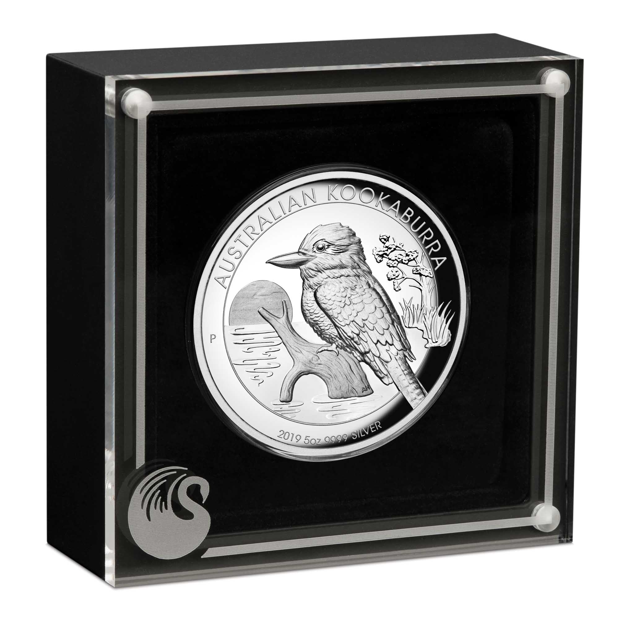 04 australian kookaburra 2019 5oz silver proof high relief InCase