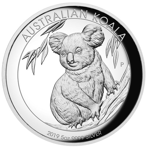 02 australian koala 2019 5oz silver proof high relief StraightOn