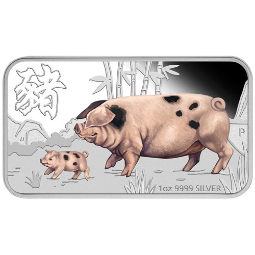 03 lunar calendar coin series year of the pig four coin set 2019 silver proof StraightOn
