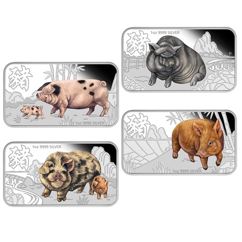04 2019 YearOfThePig 1oz Silver Proof Rectangular 4 All Coins