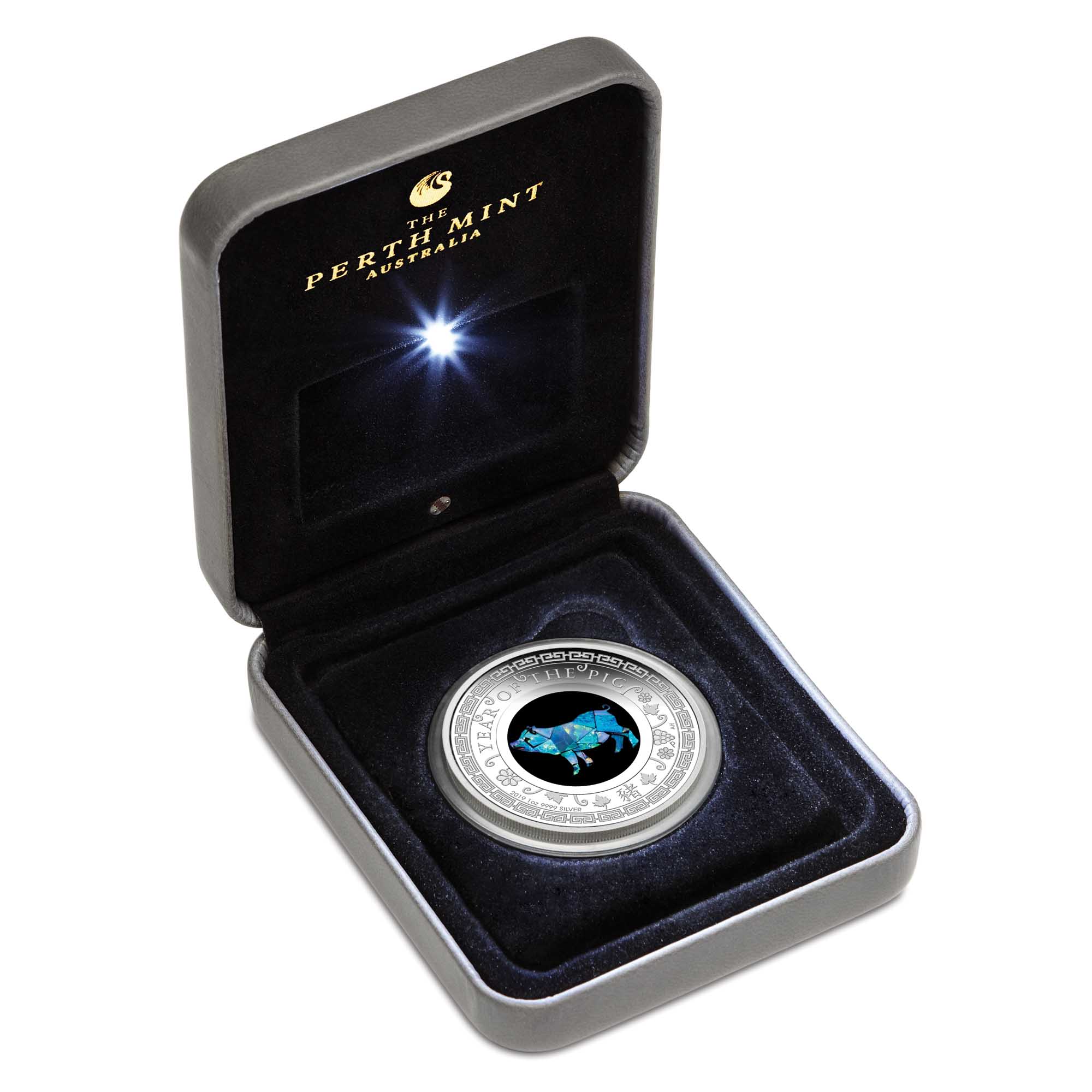 04 australian opal lunar series 2019 year of the pig 2019 1oz silver proof InCase