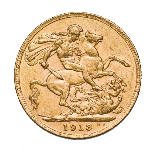 01 1913 king george v perth mint gold sovereign 2019 gold StraightOn