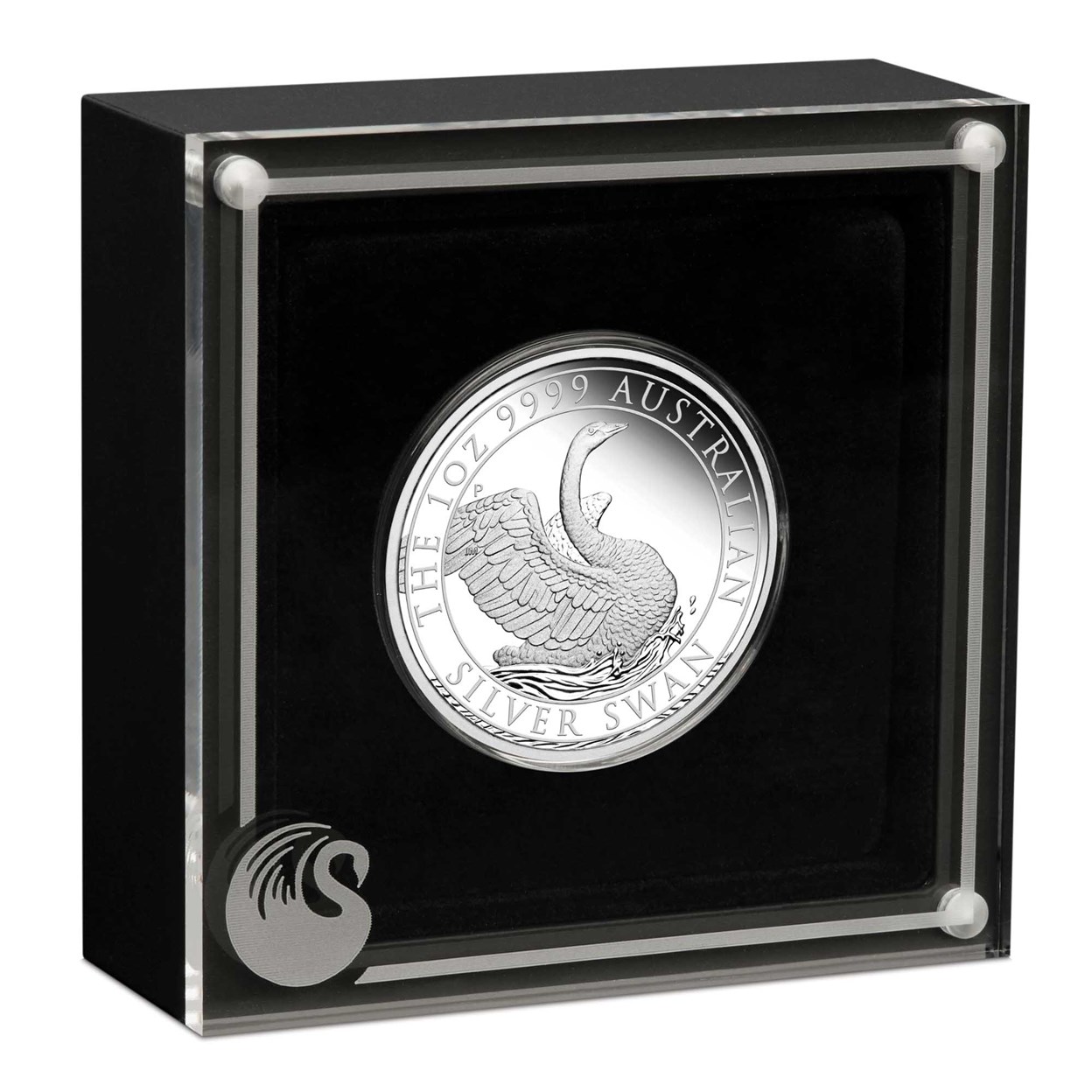04 2020 Swan 1oz  Silver Proof Coin InCase HighRes