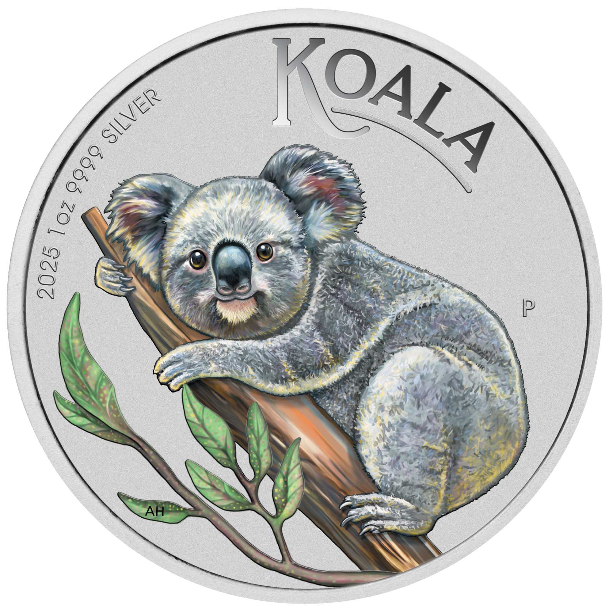 02 2025 Brisbane ANDA Show Special Koala 1oz Silver Coloured Coin straight on HighRes