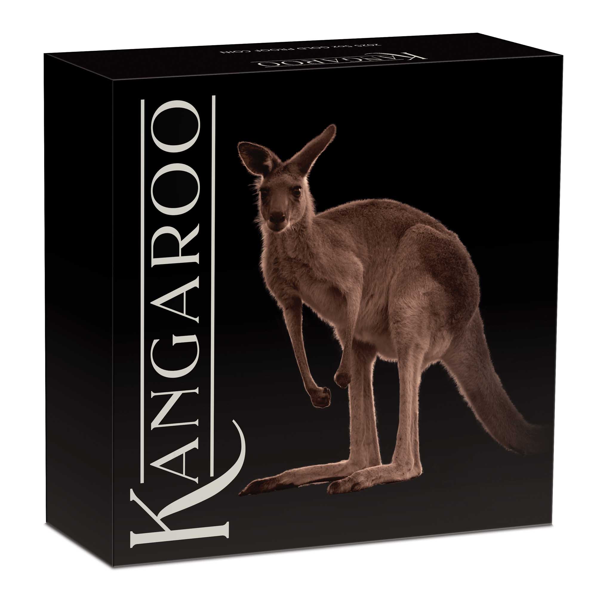 05 2025 Australian Kangaroo 5oz Gold  Proof Coin InShipper HighRes