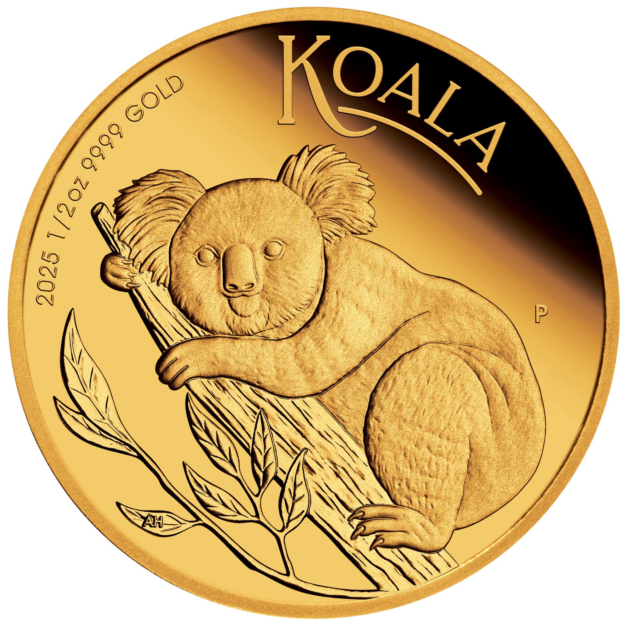 02 2025 Australian Koala 1 2oz Gold Proof Coin straight on HighRes