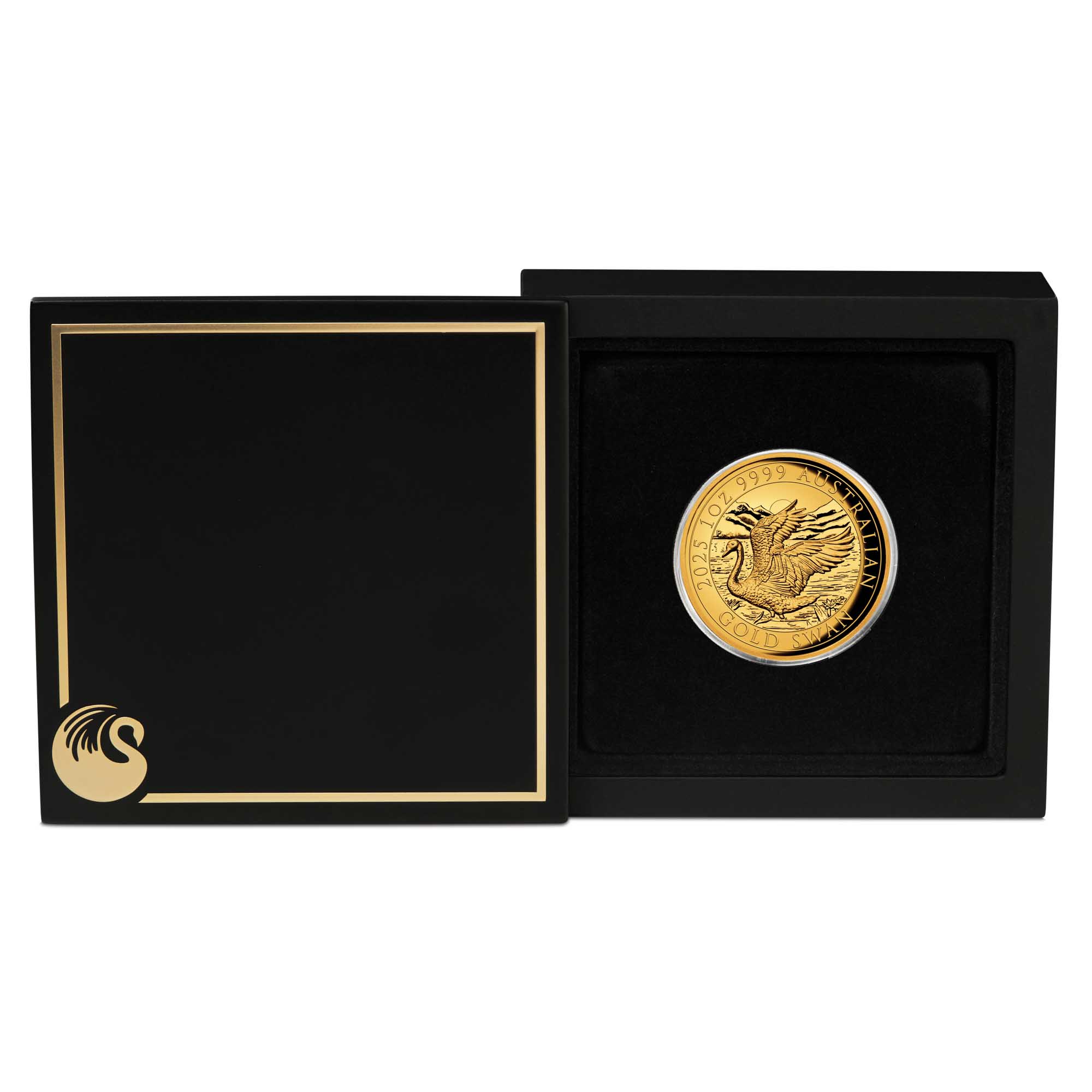 04 Australian Swan 2025 1oz Gold Proof HR Coin in case HighRes