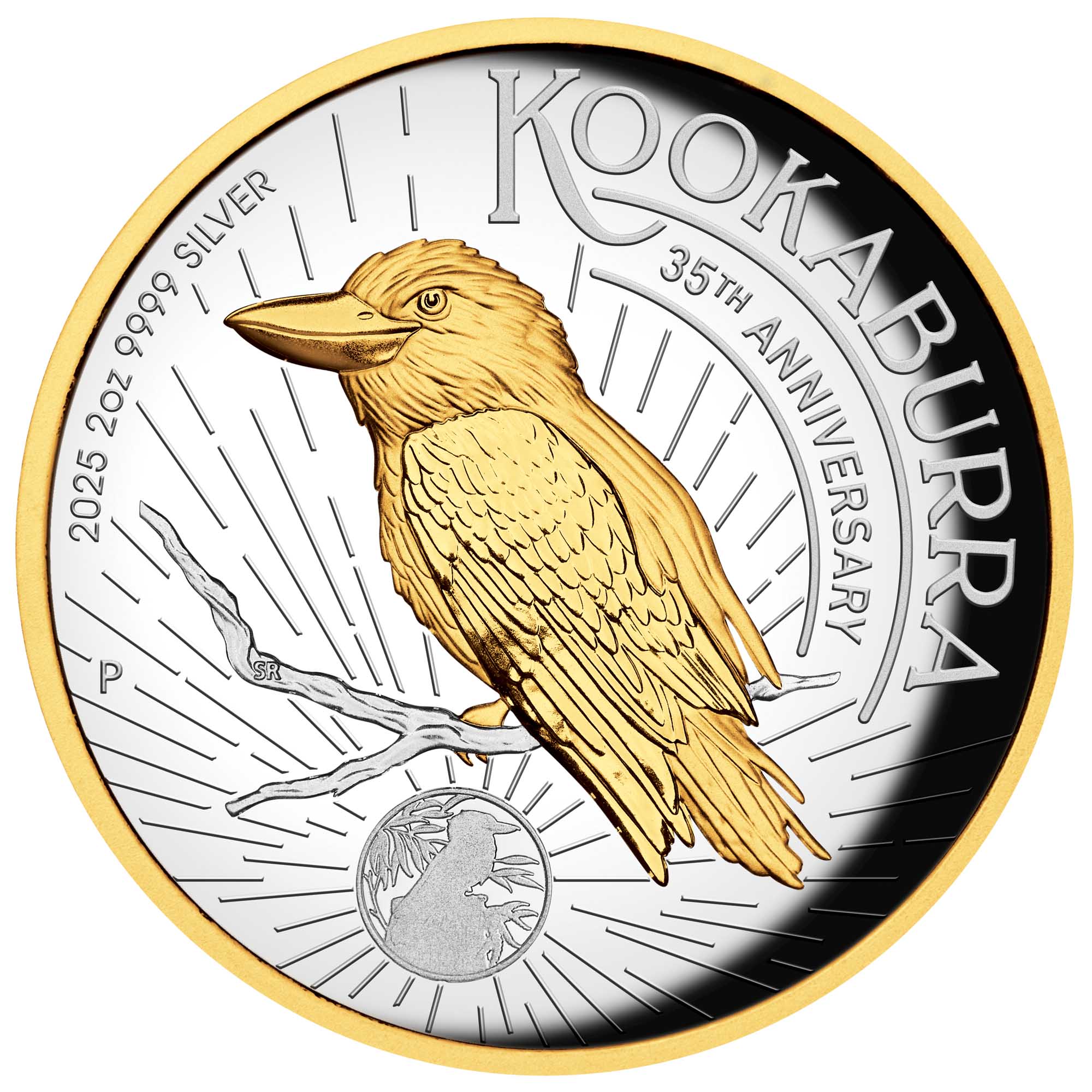02 2025 Australian Kookaburra 2oz Silver Proof High Relief Gilded Coin StraightOn HighRes (1)