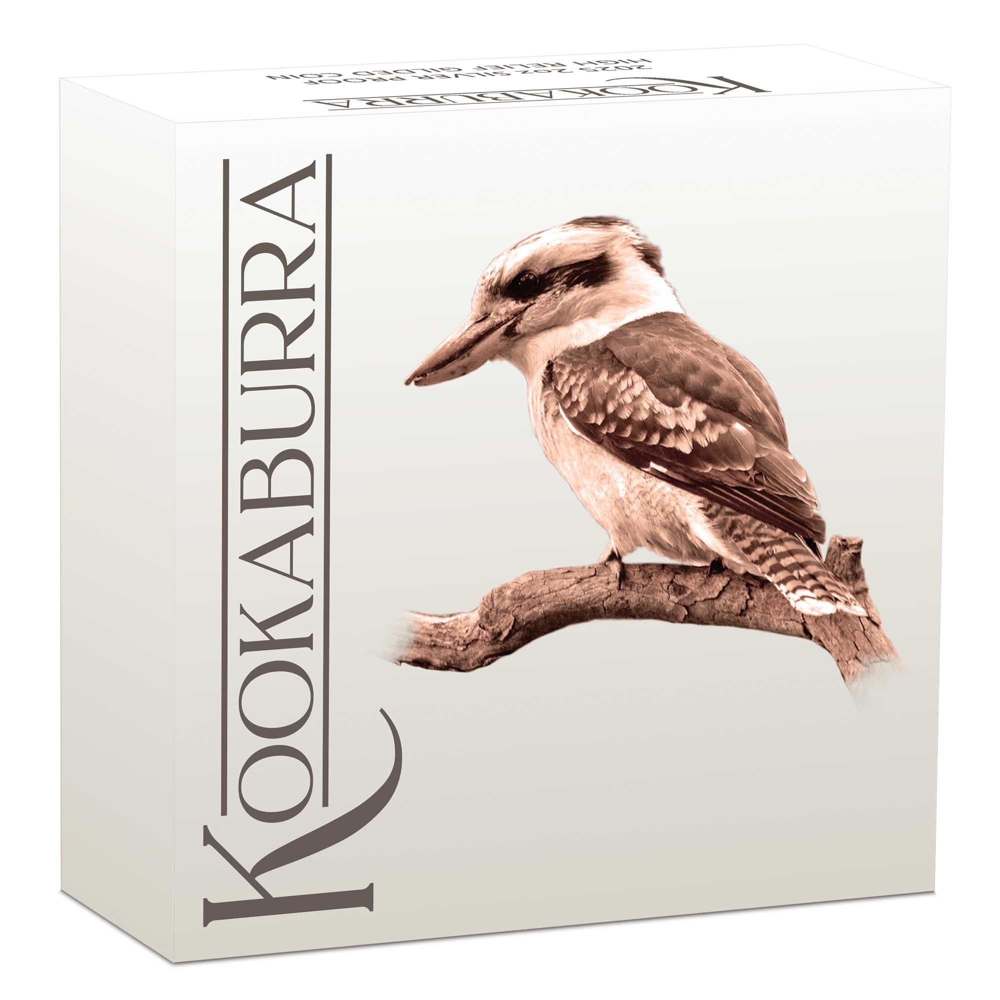 05 2025 Australian Kookaburra 2oz Silver Proof High Relief Gilded Coin InShipper HighRes (1)