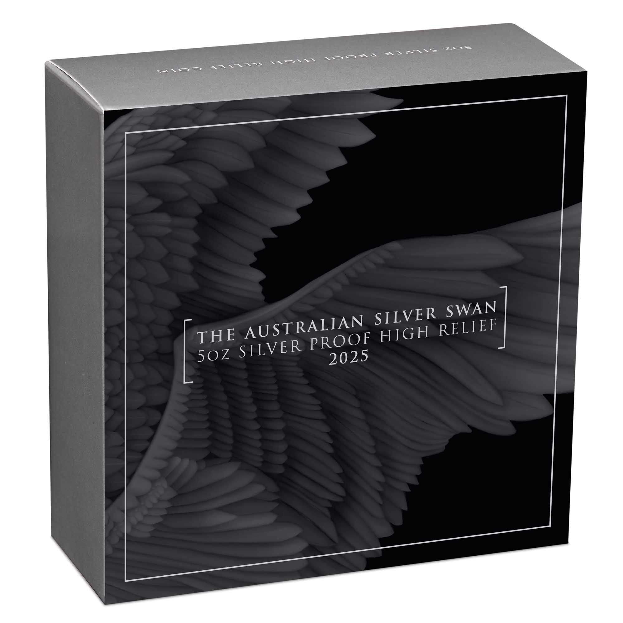 10 Australian Swan 2025 5oz Silver Proof HR Coin in shipper HighRes