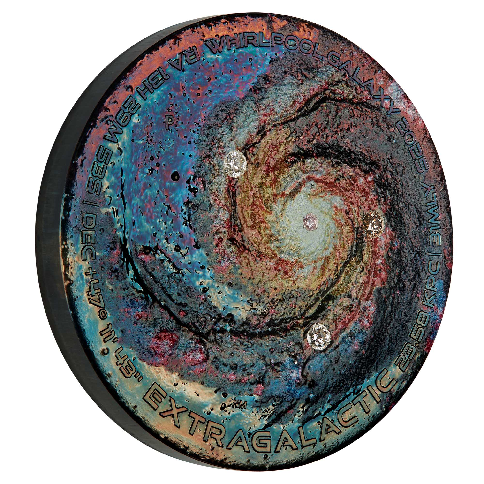01 Extragalactic 2025 5oz Silver Patina Coloured Coin on edge HighRes