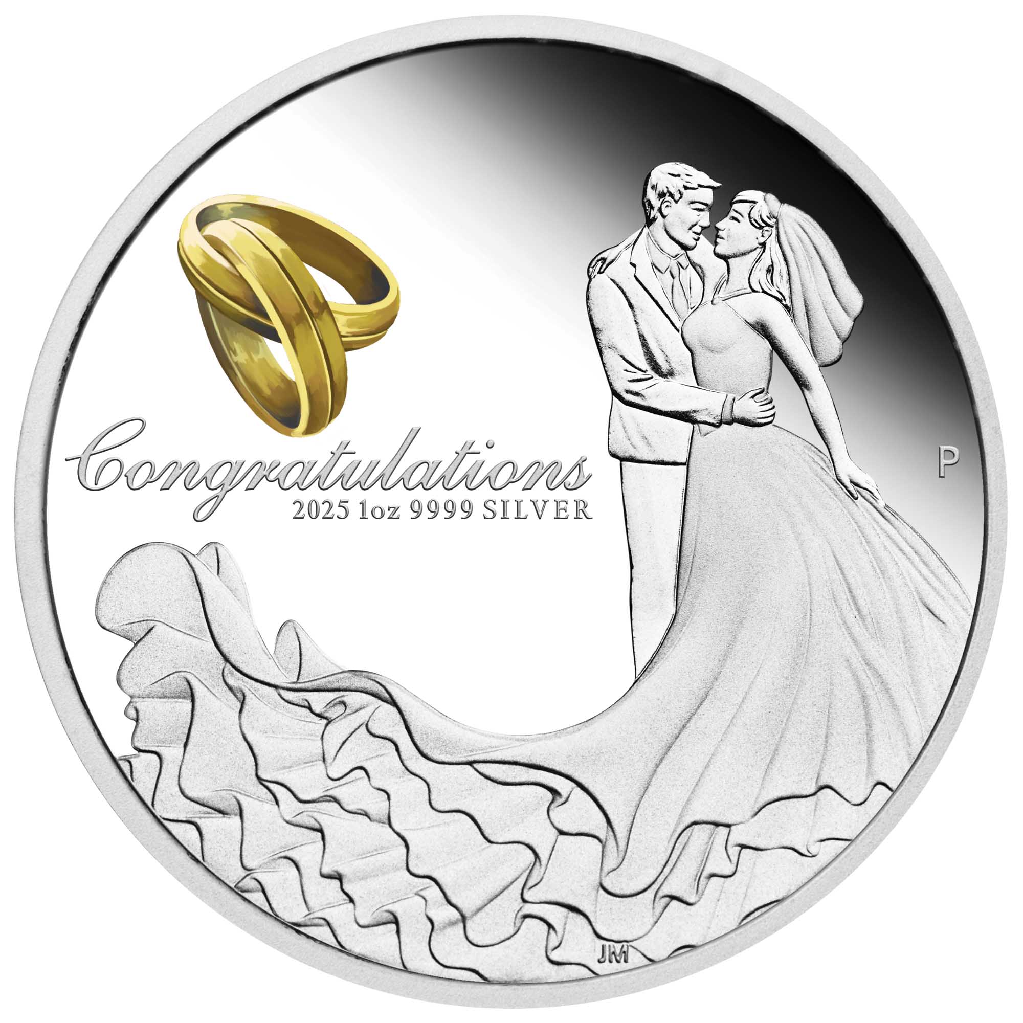 02 2025 Wedding 1oz Silver Proof Coloured Coin Straight On HighRes