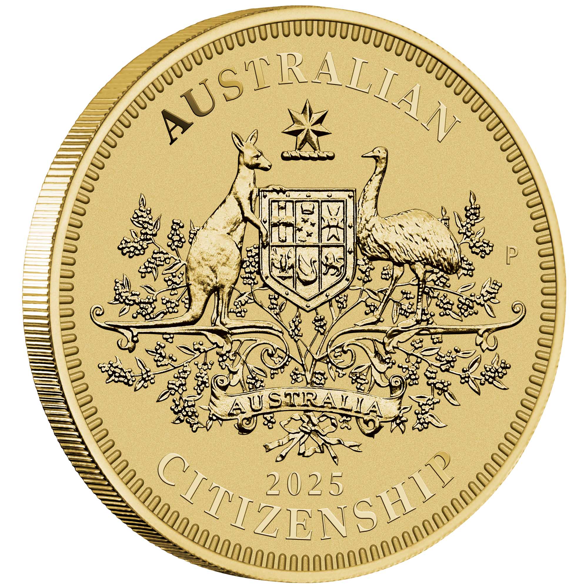 01 Australian Citizenship 2024 $1 Base Metal Coin On Edge HighRes