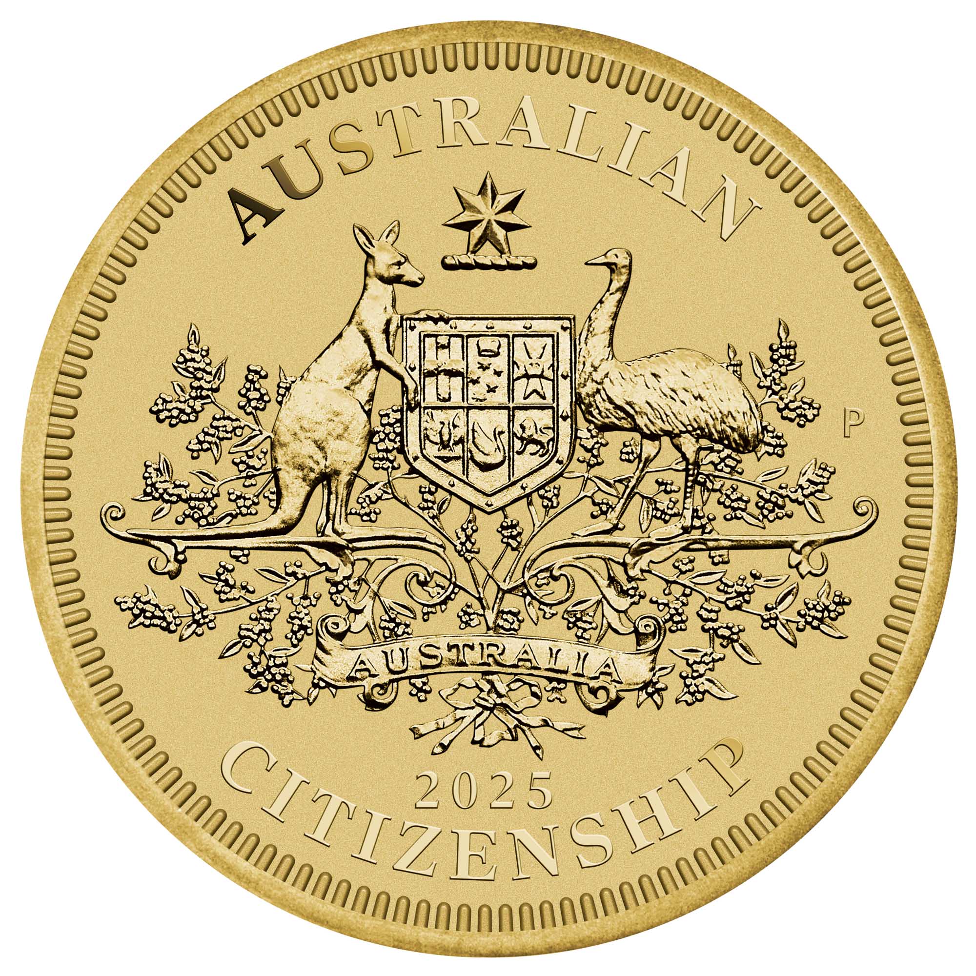 02 Australian Citizenship 2024 $1 Base Metal Coin Straight on HighRes
