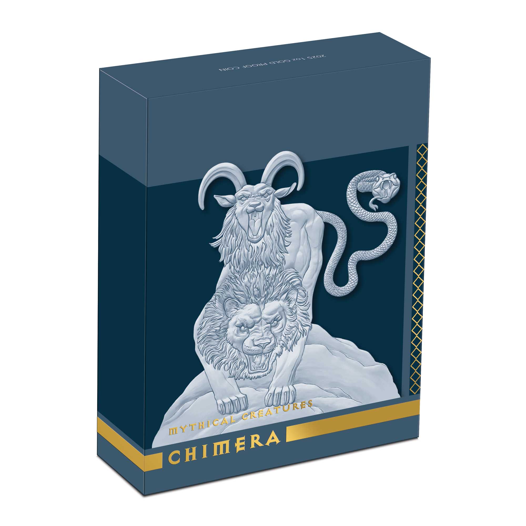 05 2025 Mythical Creatures Chimera 1oz Gold Proof Coin in shipper HighRes