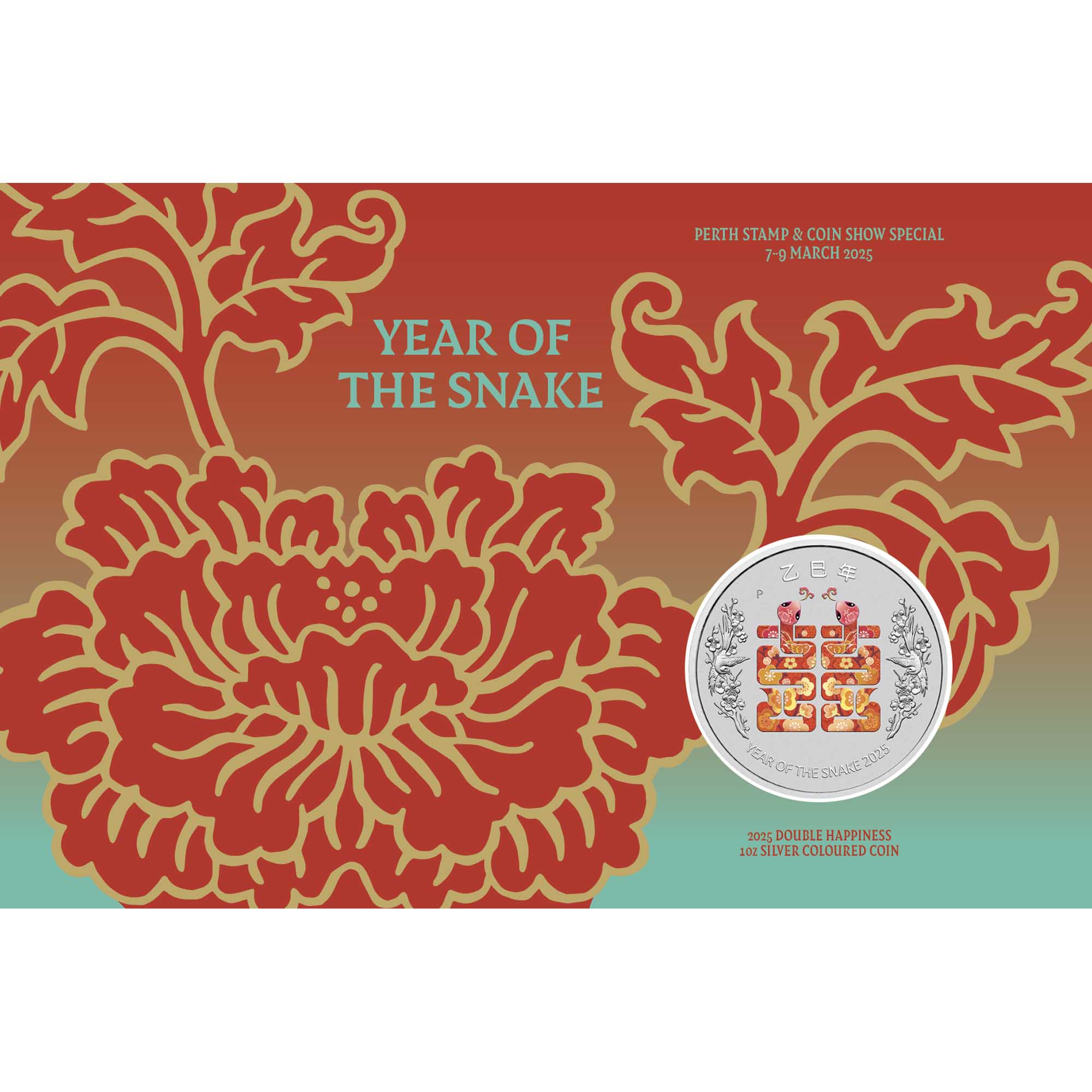 15 2025 Lunar YOT Snake “XI” 1oz Silver Bullion Coin In Card