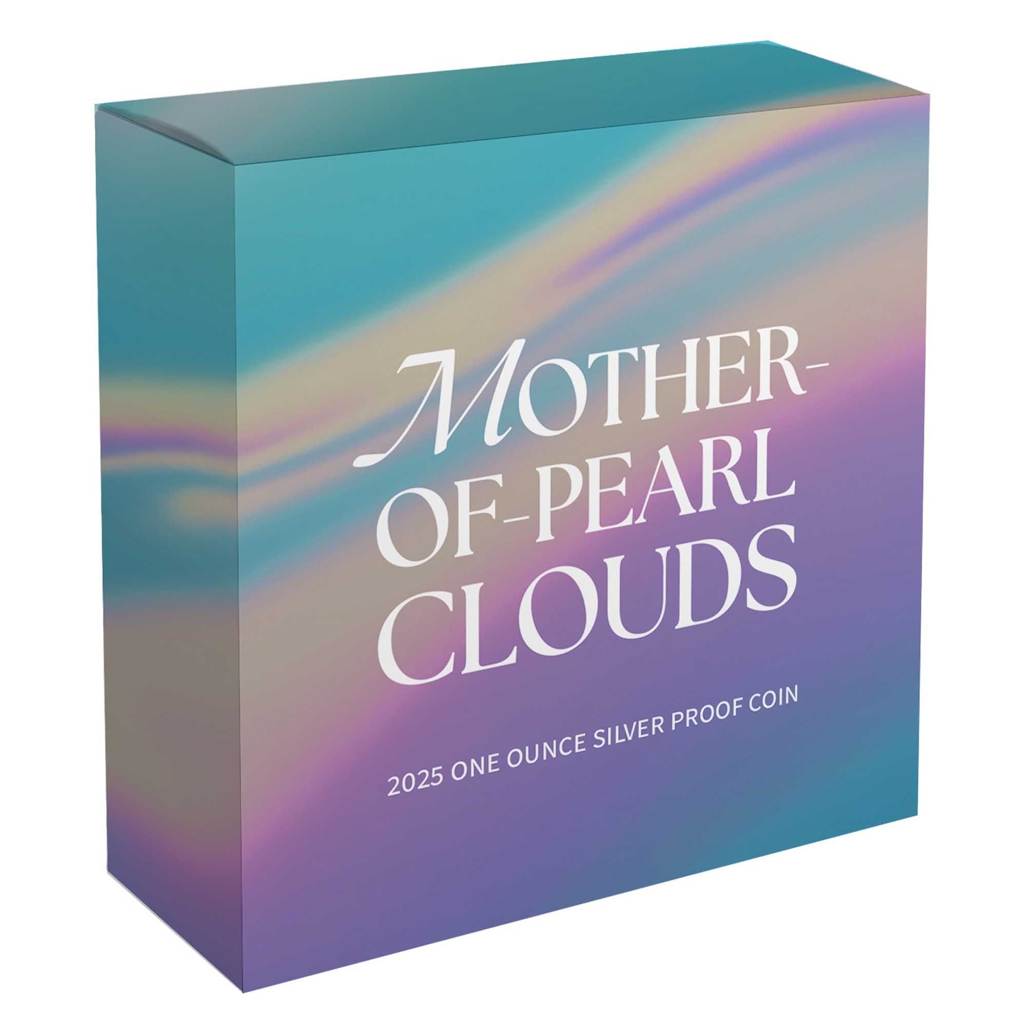 Mother of Pearl Clouds 2025 1oz Silver Proof Coloured Coin Mother of Pearl Clouds 2025 1oz Silver Proof Coloured Coin