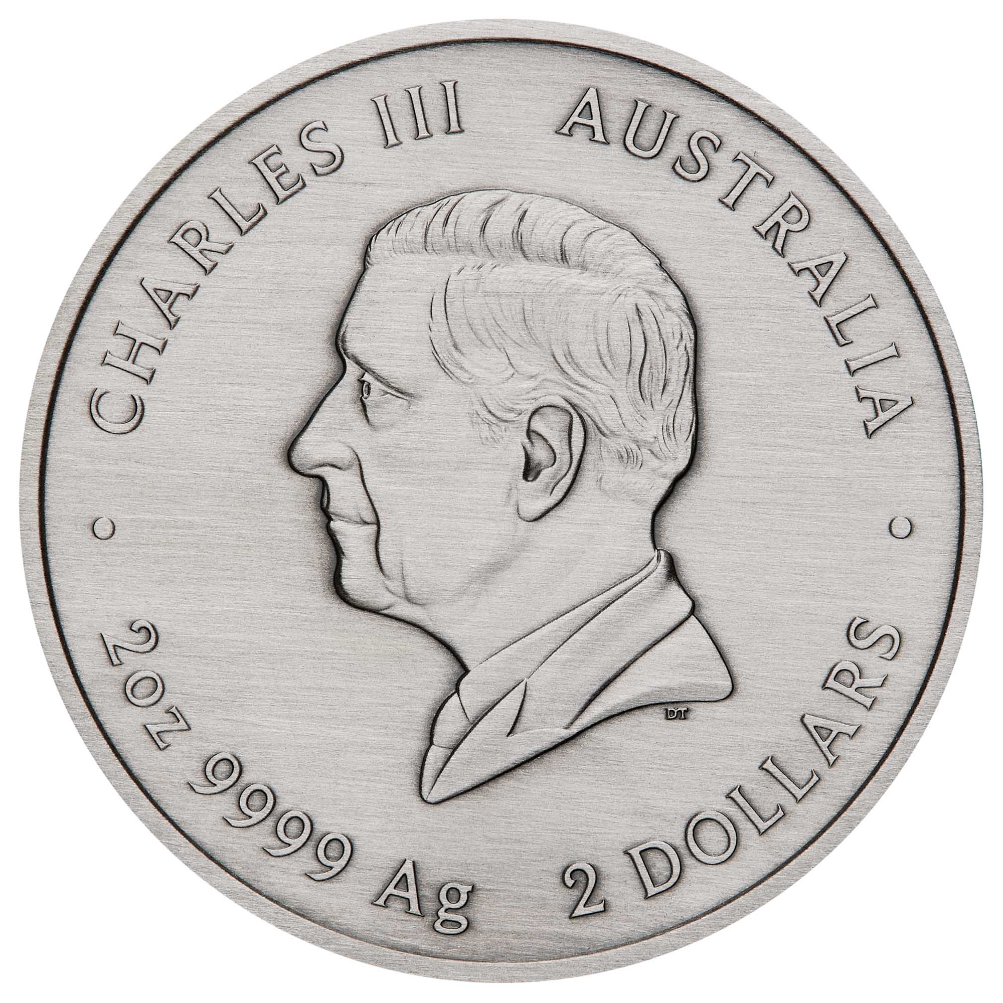 03 Indigenous Emu 2025 2oz Silver Antiqued Coloured Coin obverse HighRes