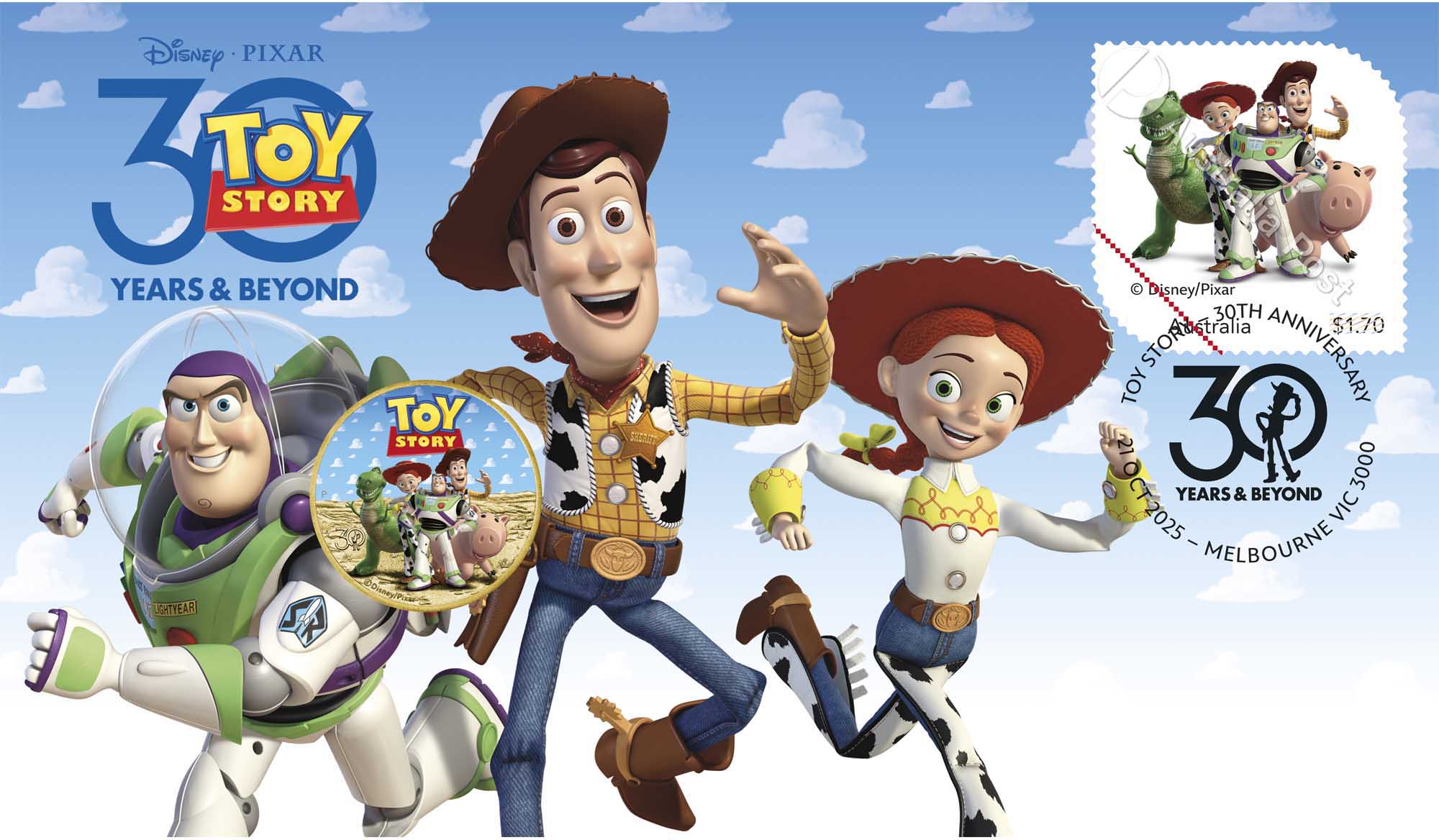 6 25V95AAD 30 Years of Toy Story 2025 Stamp and Coin Cover InCard CROPPED