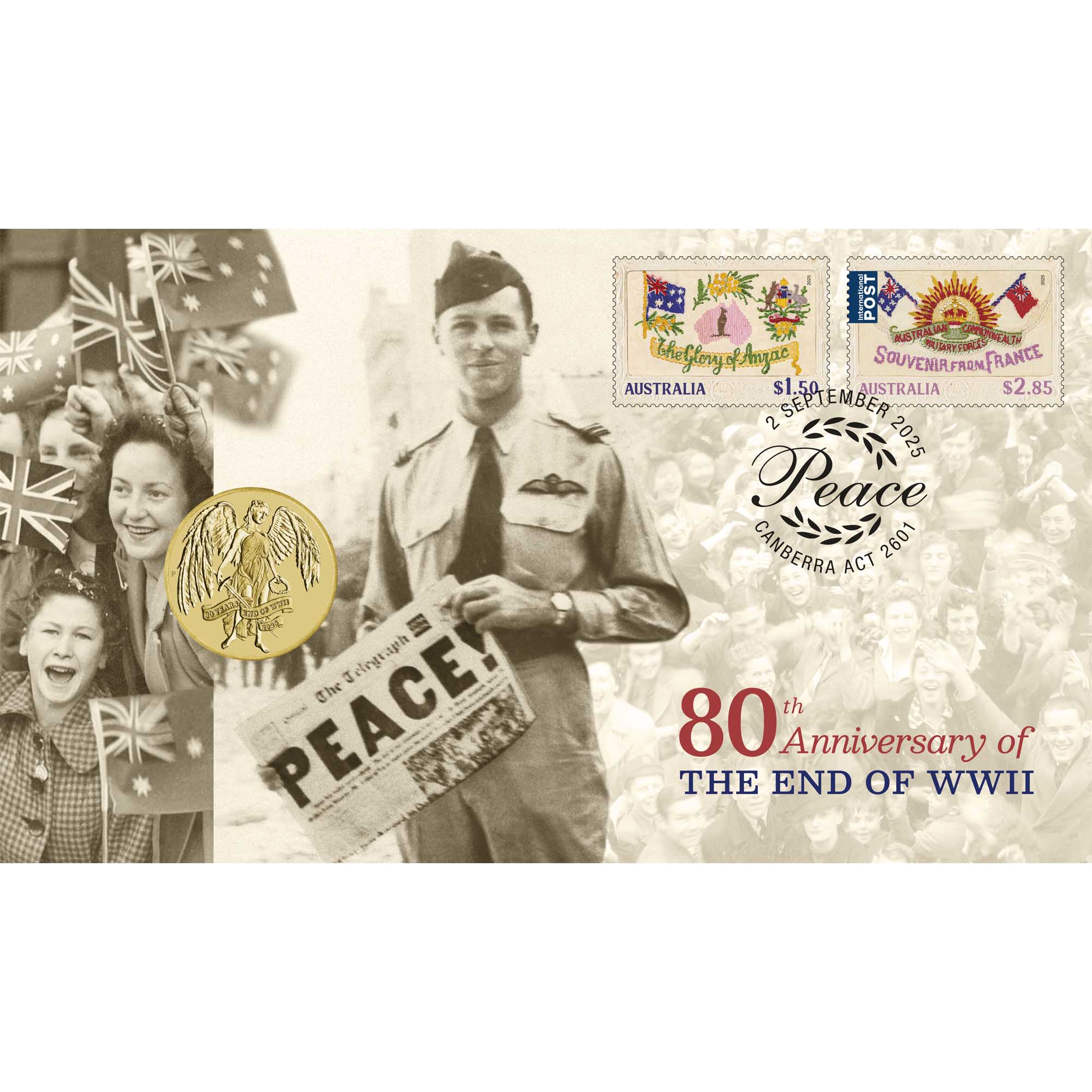 1 25W36AAD 80th Anni End of WWII Winged Victory 2025 PNC InCard