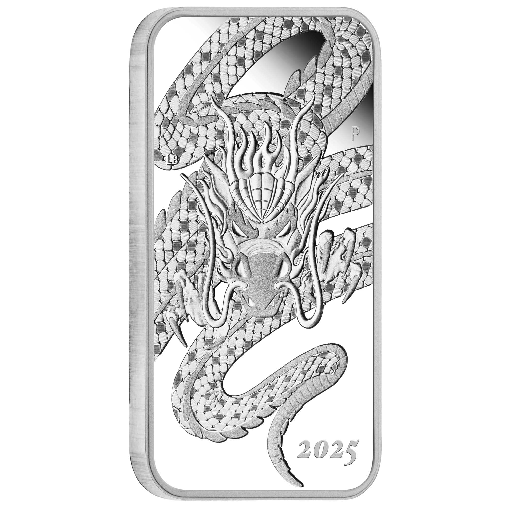 01 2025 Dragon 1oz Silver Proof Rectangular Coin On Edge HighRes