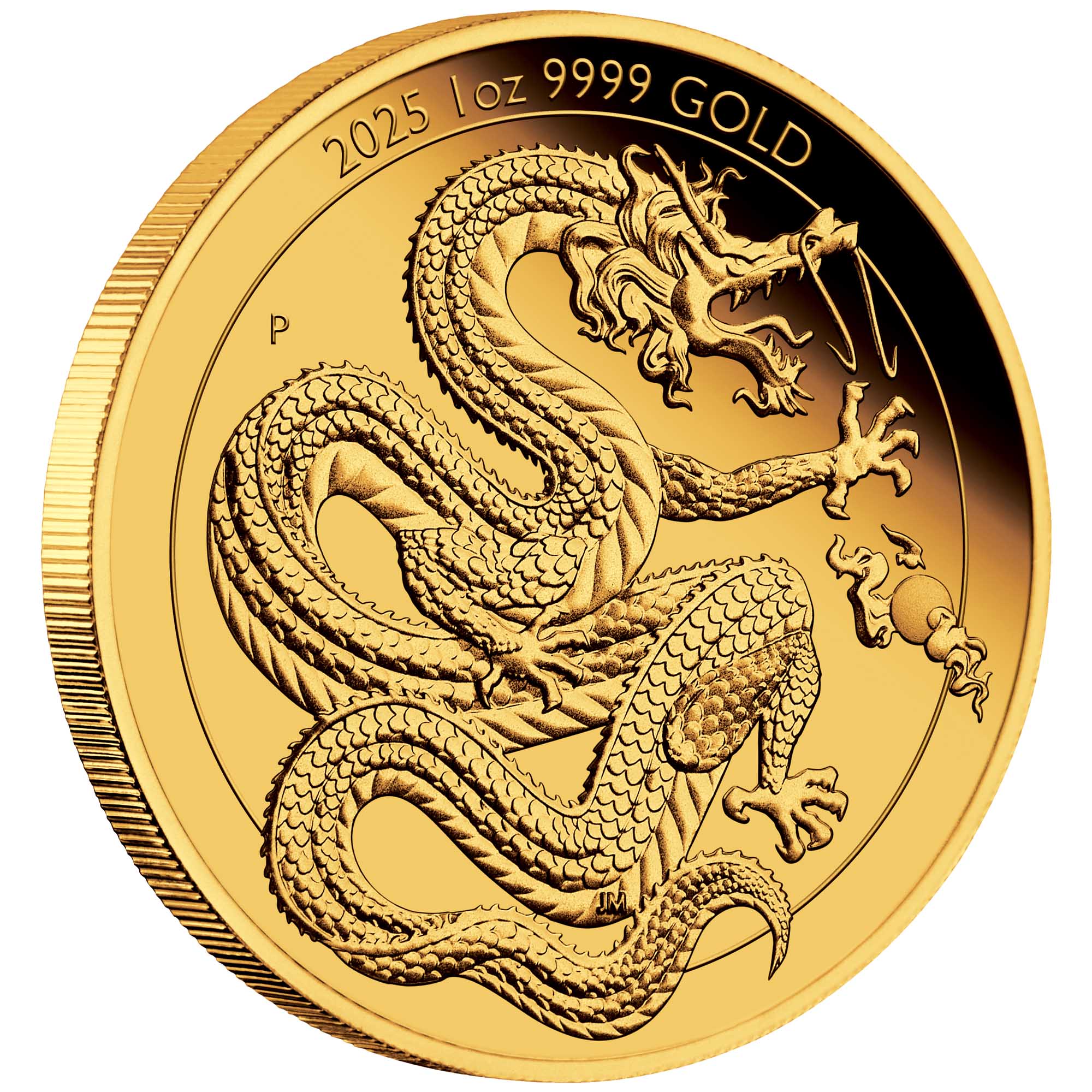 01 2025 Dragon 1oz Gold Proof OnEdge HighRes