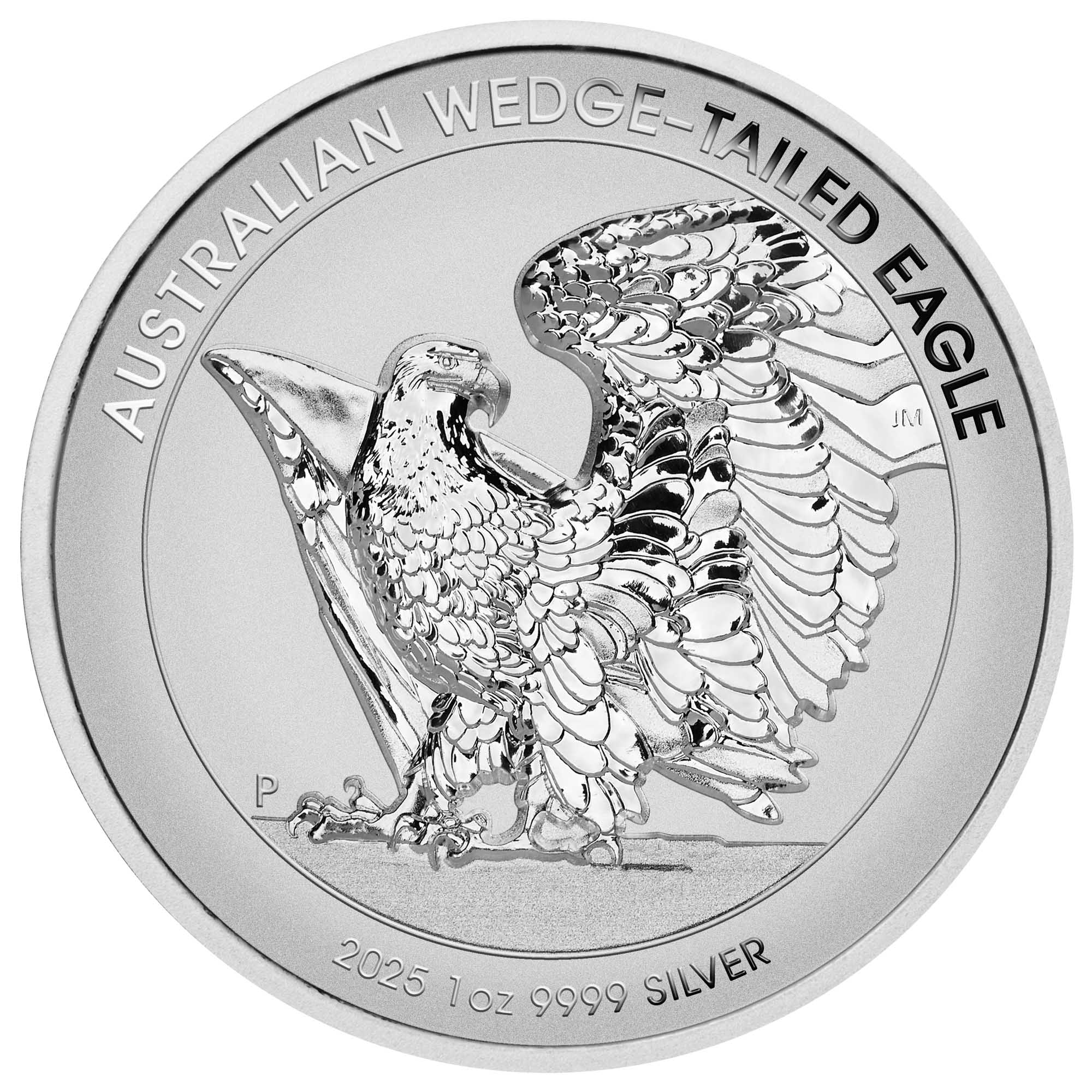 02 Wedge Tailed Eagle 2025 1oz Silver Enhanced Reverse Proof Ultra HR Coin straight on HighRes