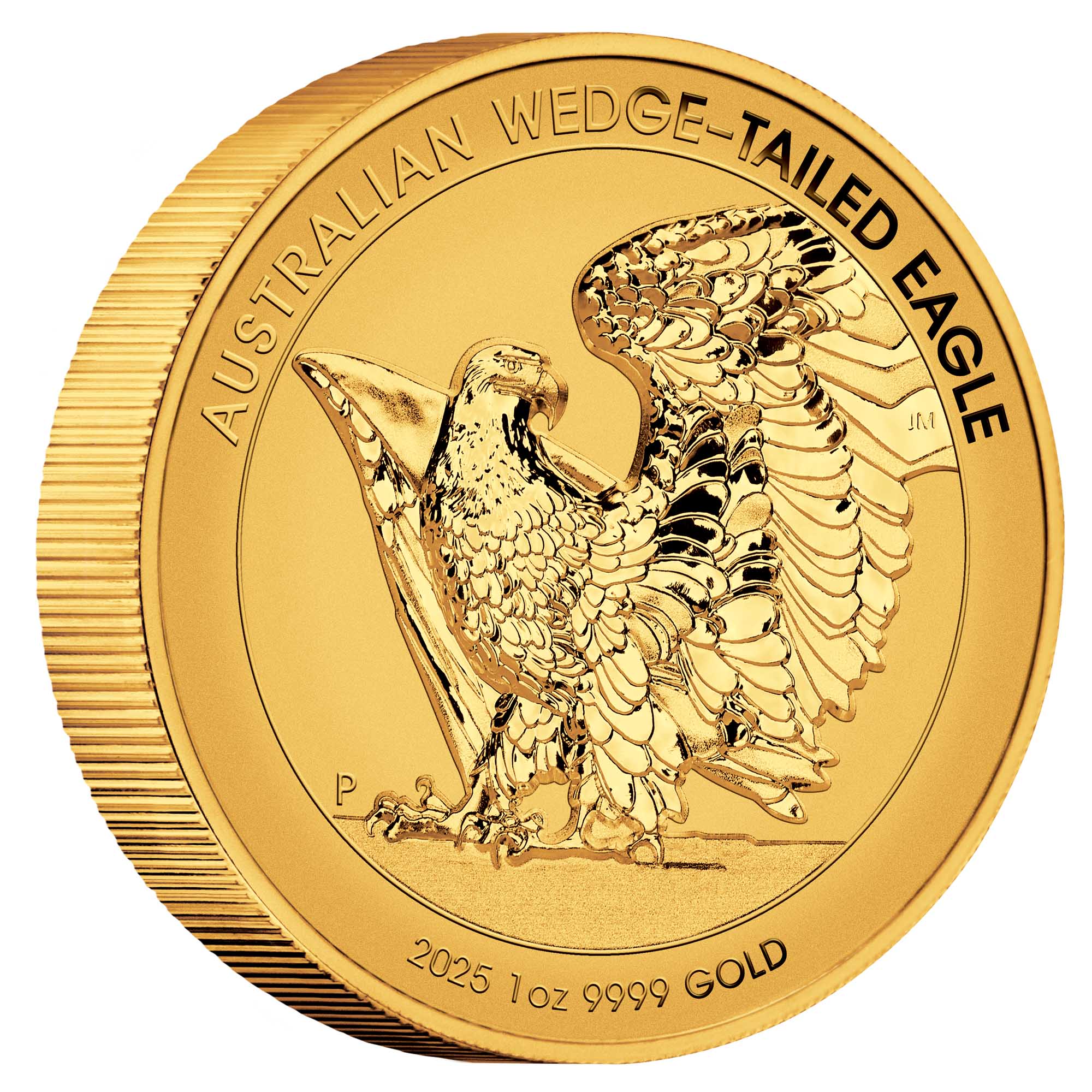 06 Wedge Tailed Eagle 2025 1oz Yellow Gold Enhanced Reverse Proof Ultra HR Coin On Edge HighRes