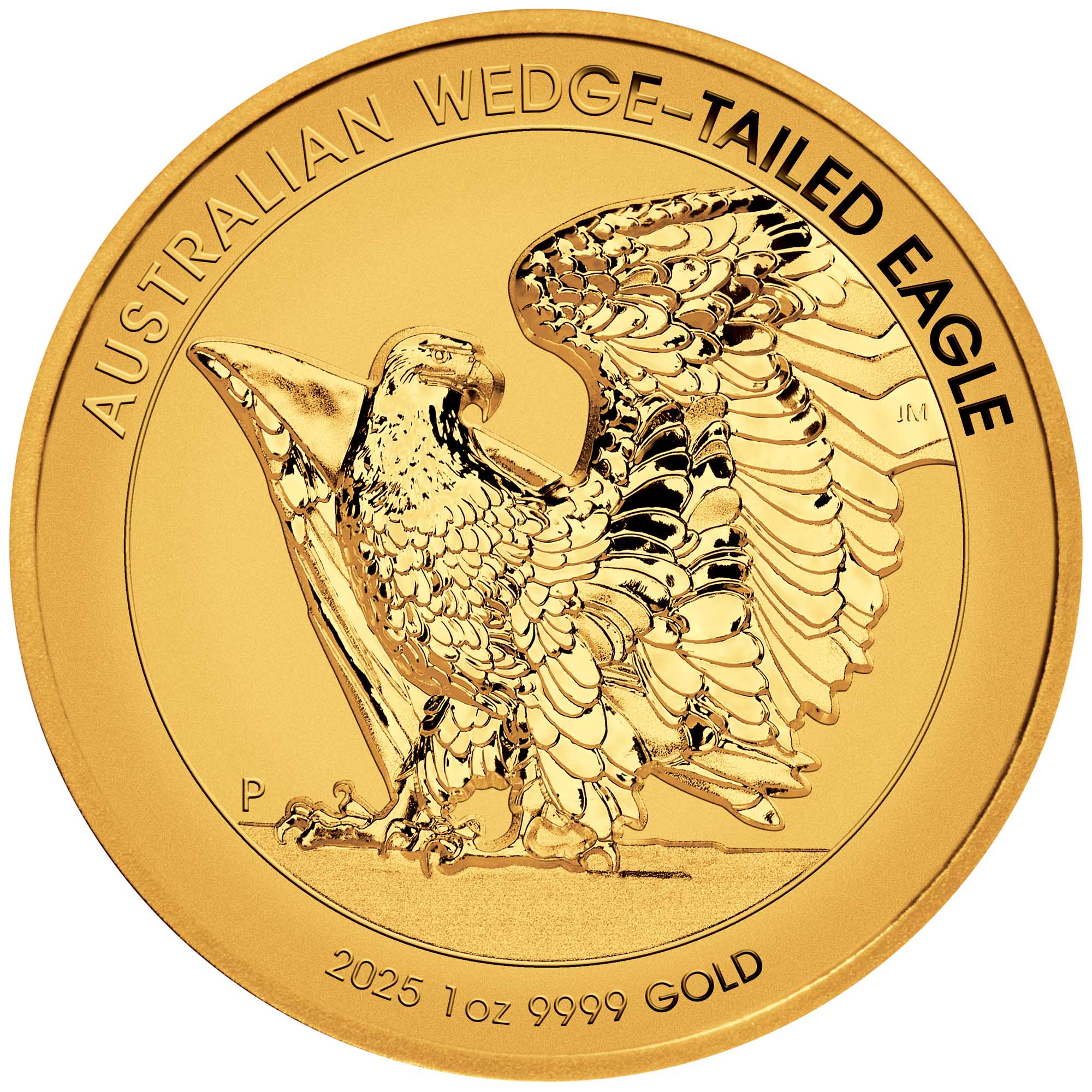 07 Wedge Tailed Eagle 2025 1oz Yellow Gold Enhanced Reverse Proof Ultra HR Coin straight on HighRes