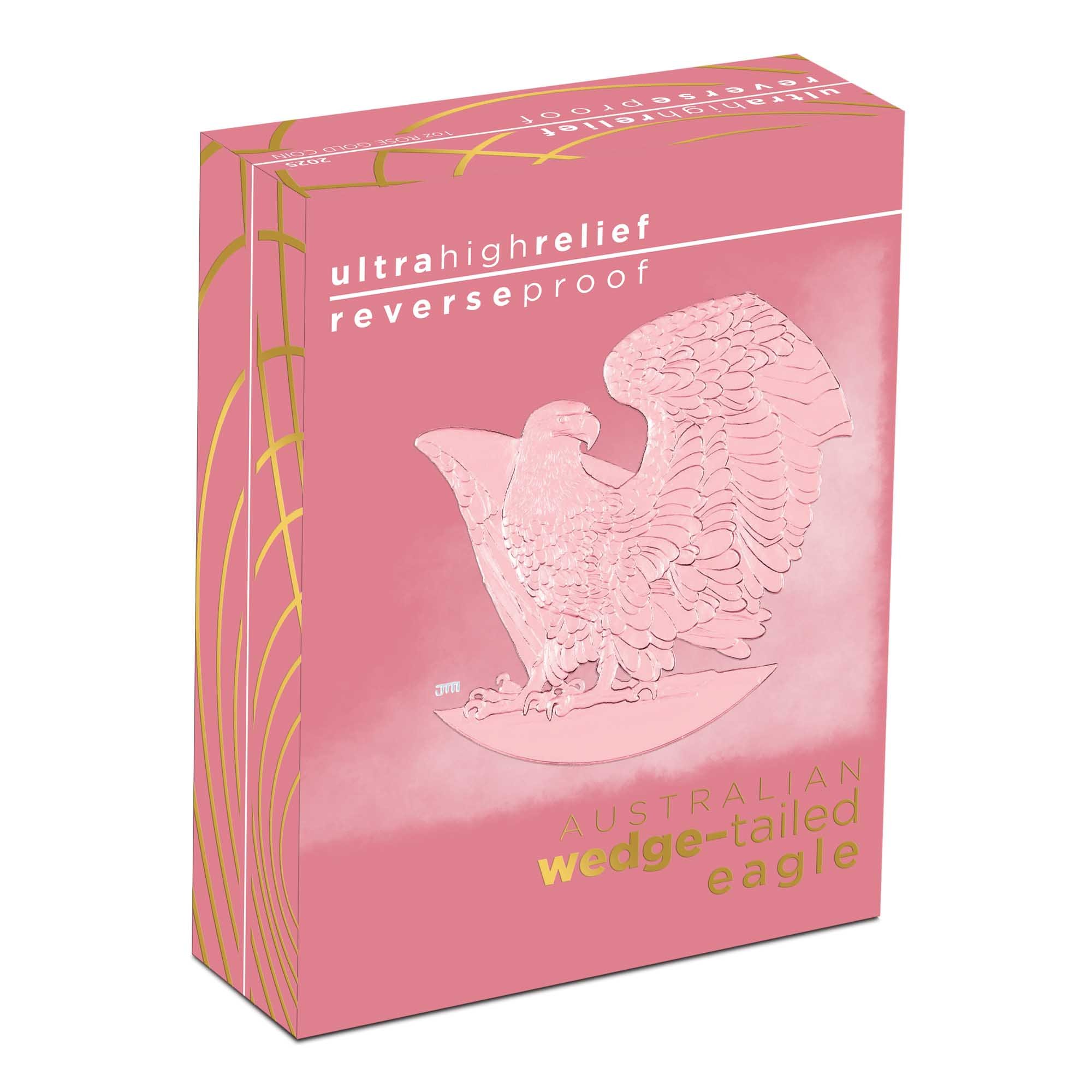 05 Wedge Tailed Eagle 2025 1oz Rose Gold Enhanced Reverse Proof Ultra HR Coin in shipper HighRes