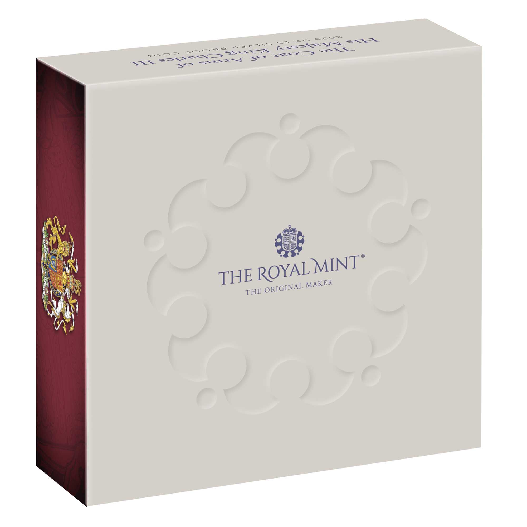 5 25X94BAA The Coat of Arms of HM King Charles III 2025 UK £5 Silver Proof Coin InShipper