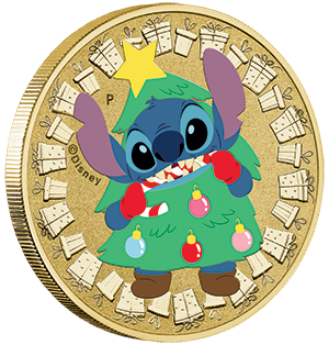 Merry Stitchmas 2025 Alunimium Bronze Uncirculated Coloured Coin