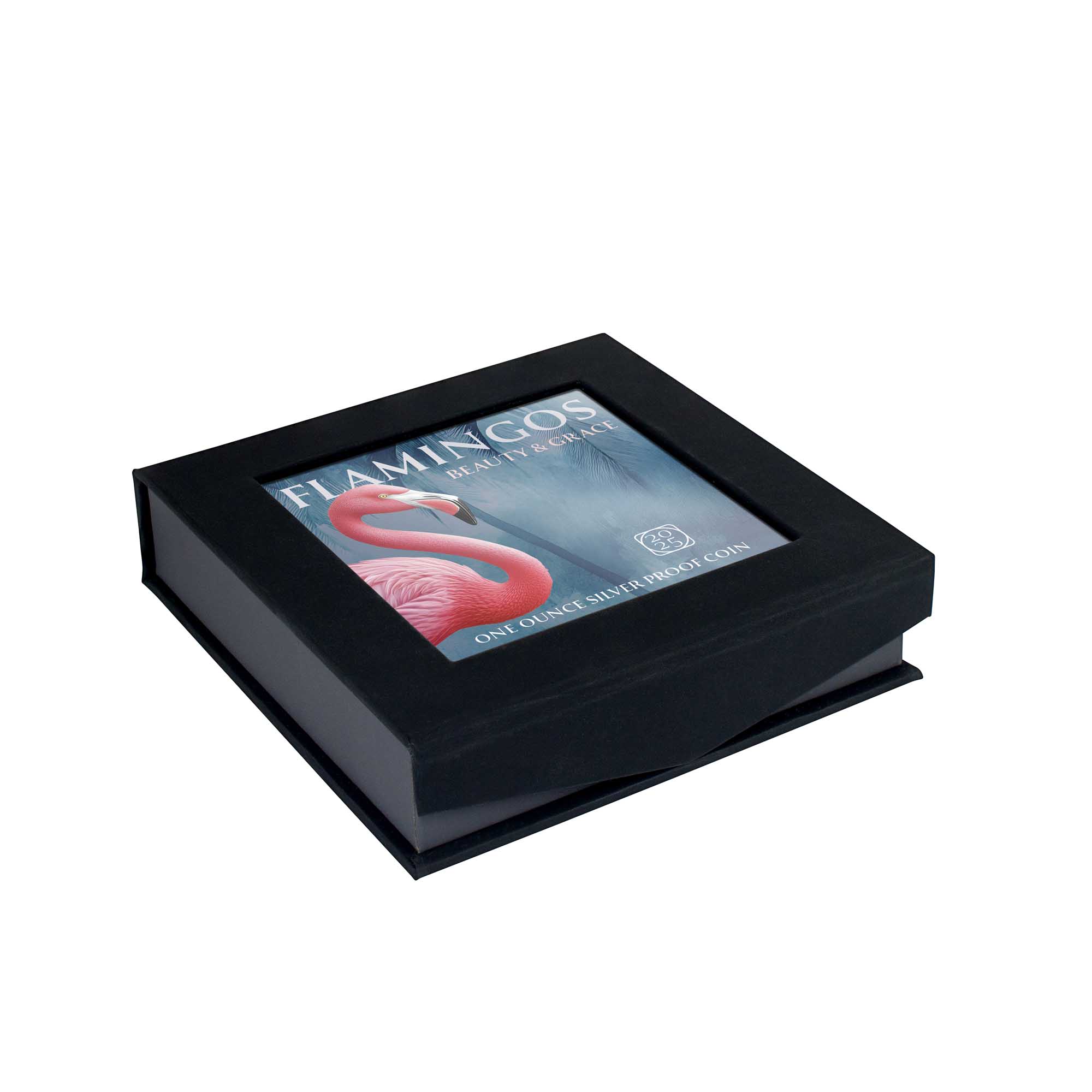 5 25Y49AAA Pink Flamingo 2025 1oz Silver Proof Gold Plated Coin InCaseClosed