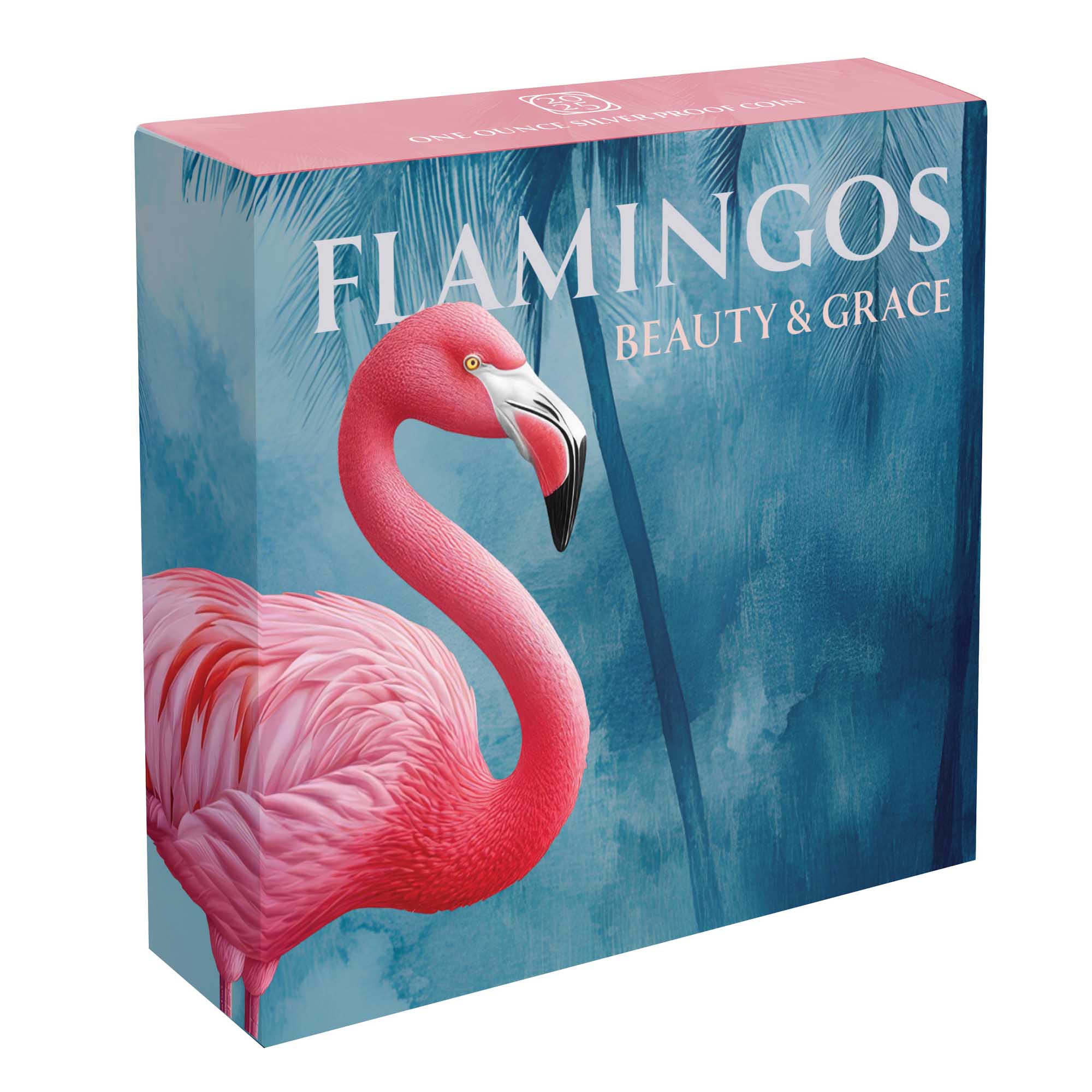 6 25Y49AAA Pink Flamingo 2025 1oz Silver Proof Gold Plated Coin InShipper