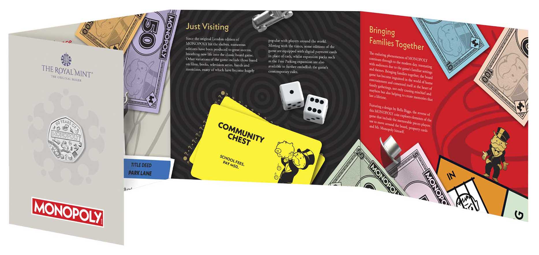 7 25Y52AAA 90 Years of Monopoly 2025 UK 50p Brilliant Uncirculated Coin InCardOpenCropped