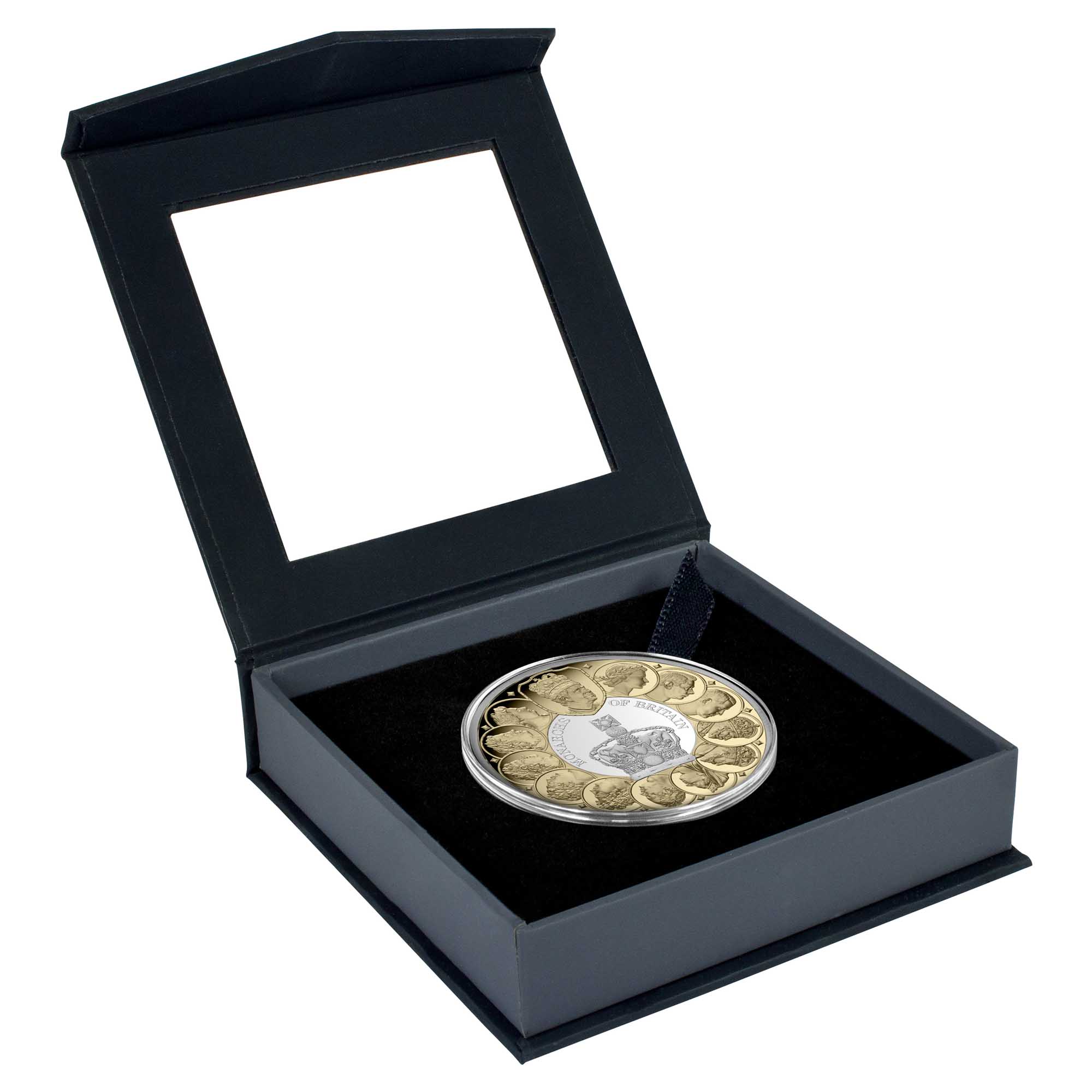 4 25Y61AAA Monarchs of Britain 2025 1oz Silver Proof Gold Plated Coin InCase