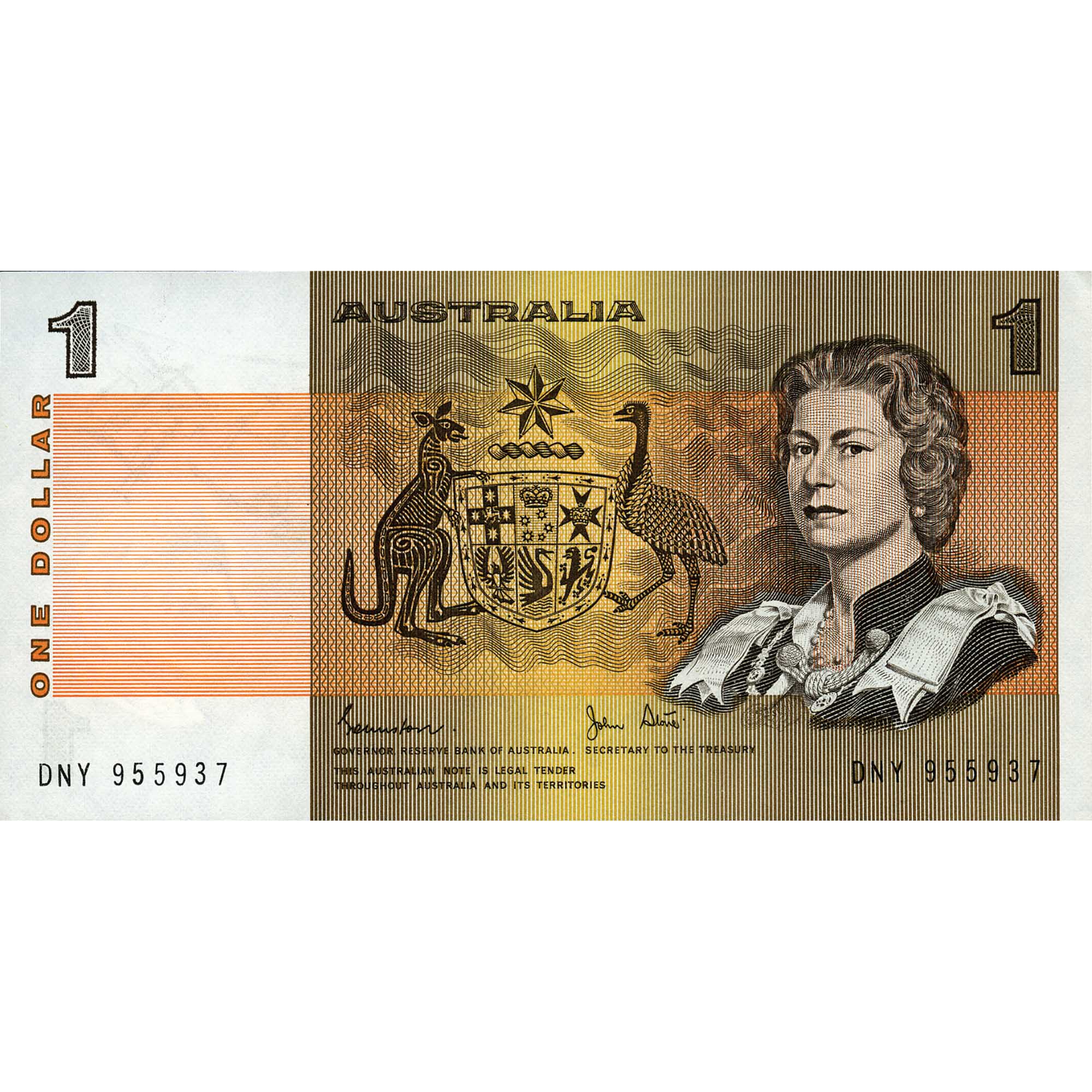 5 25Y81AAA Australia 1 Dollar Last Note and First Coin Uncirculated Pack Note