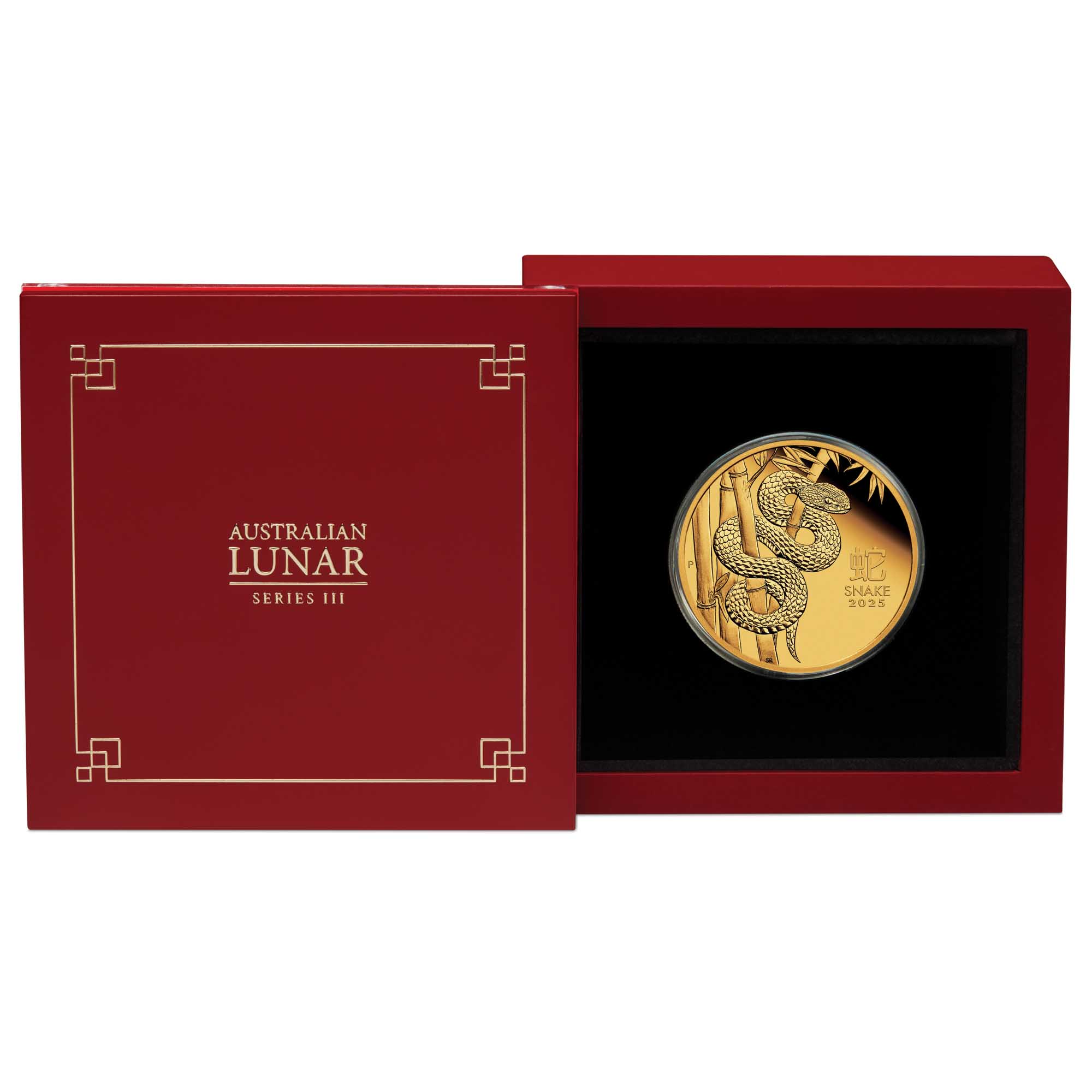 04 2025 Lunar Series III Year of the Snake 1oz Gold Proof Coin InCase HighRes