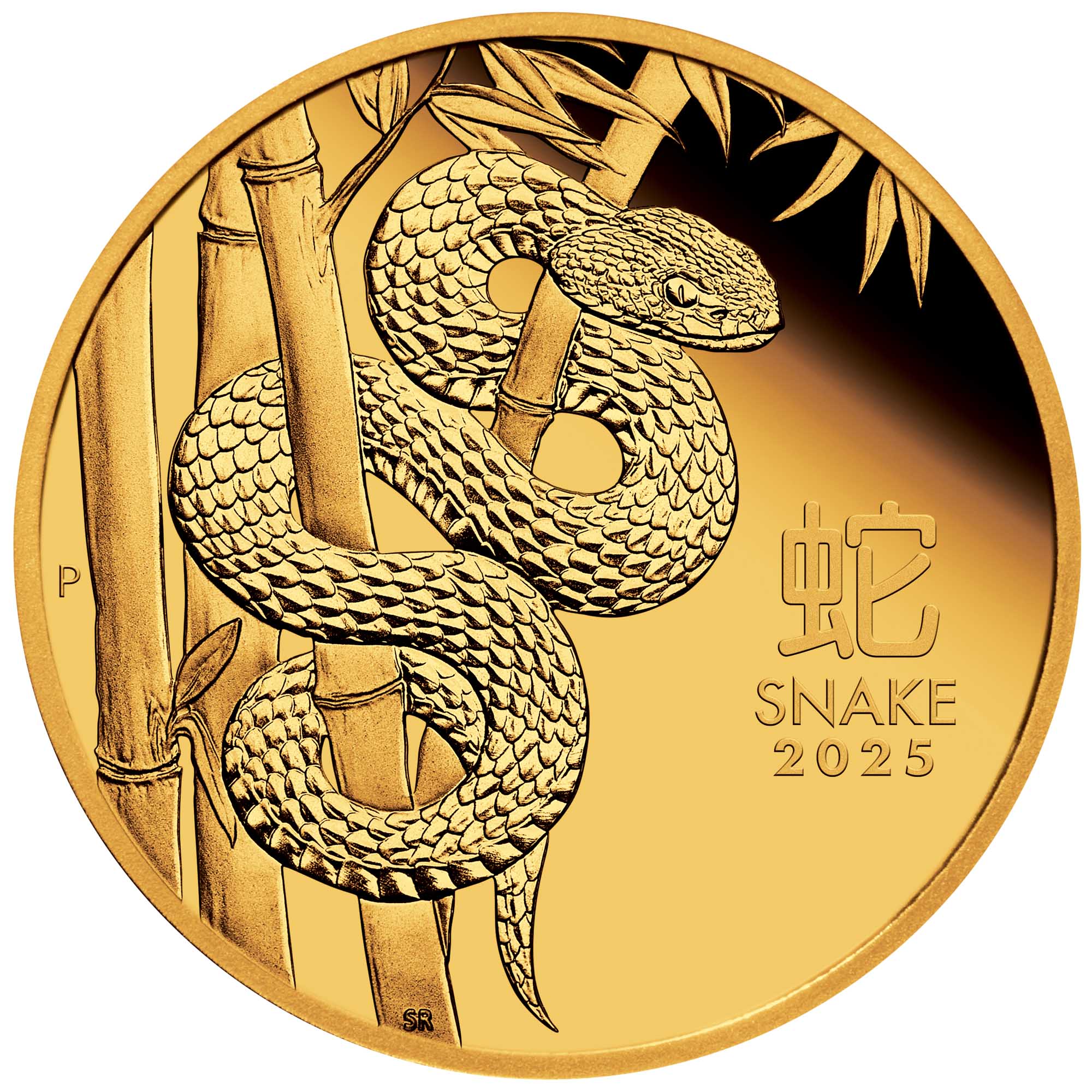 02 2025 Lunar Series III Year of the Snake 1oz Gold Proof Coin StraightOn HighRes