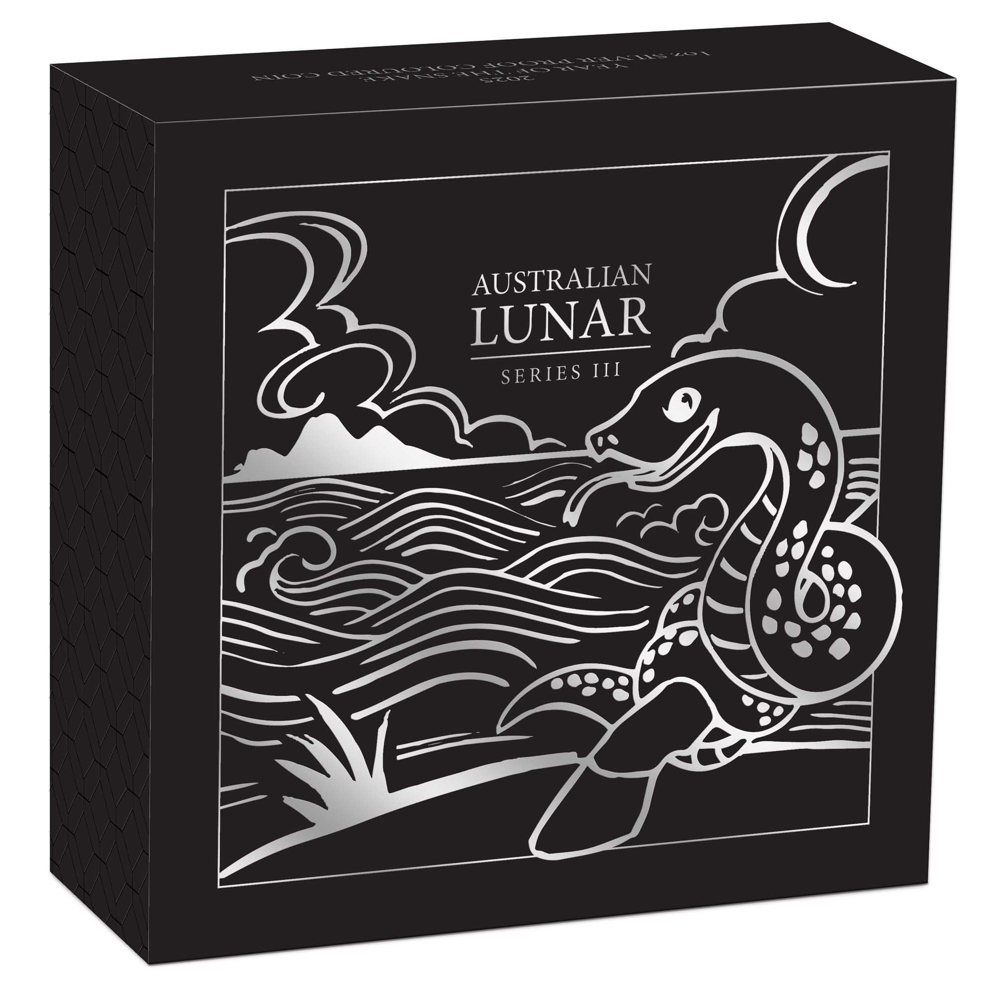 05 2025 Lunar Series III Year of the Snake 1oz Silver Proof Coloured Coin InShipper HighRes