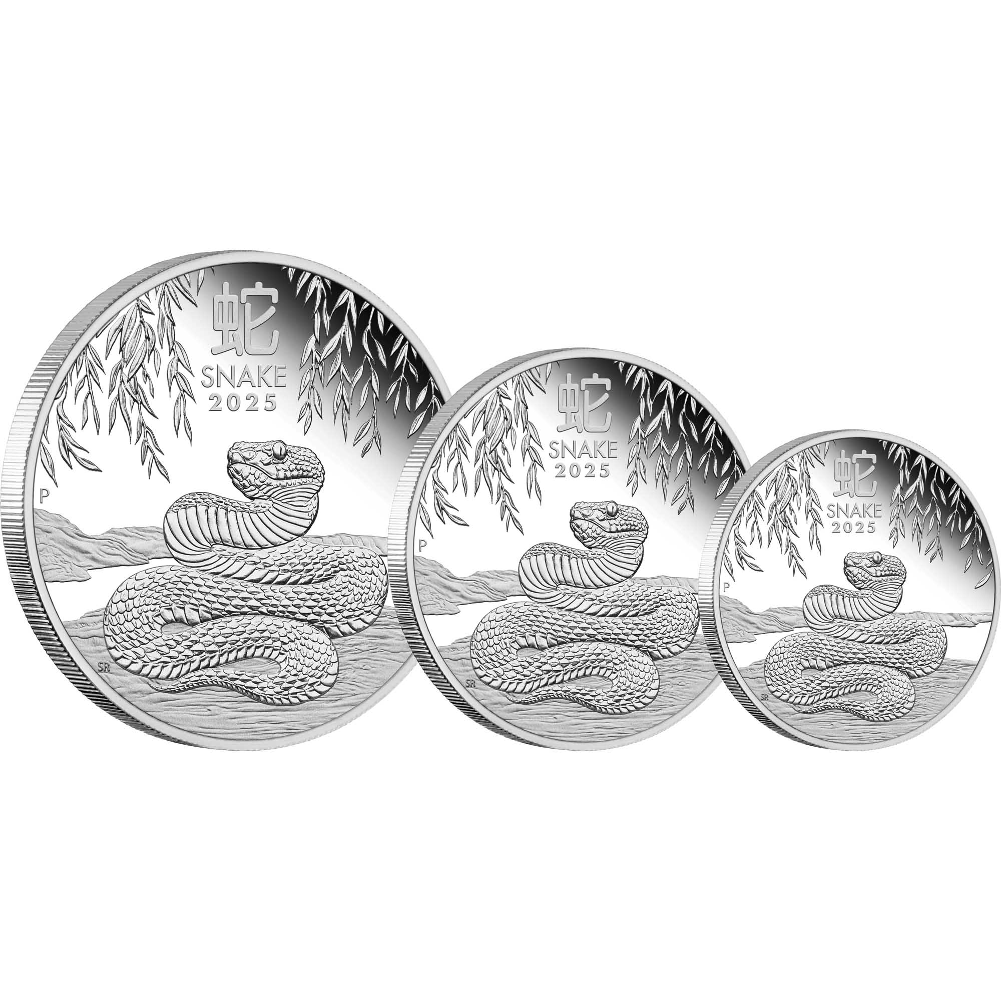 01 2025 Year of the Snake Silver Proof Three Coin Set OnEdge HighRes