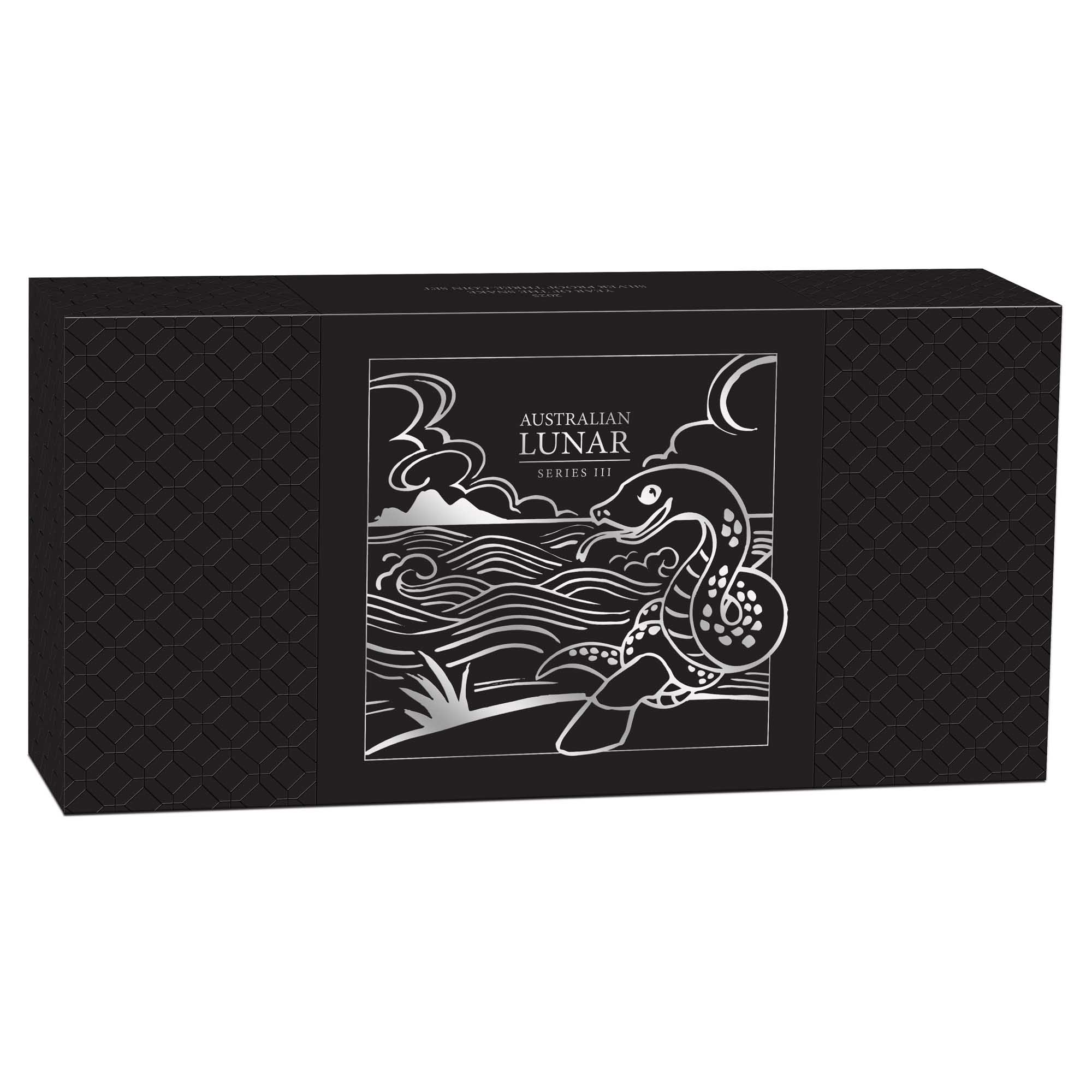 11 2025 Year of the Snake Silver Proof Three Coin Set InShipper HighRes