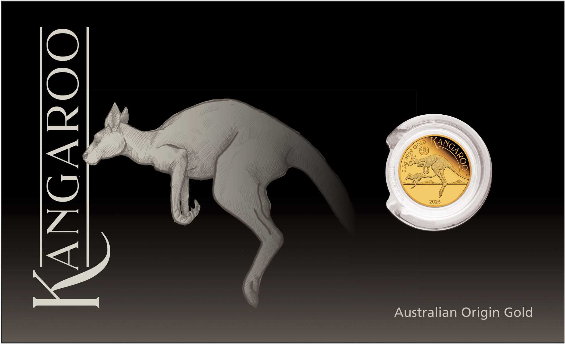 06 3845 Australian Kangaroo 2026 1 2g Gold Proof Coin In Card Reverse In Card Front CROPPED