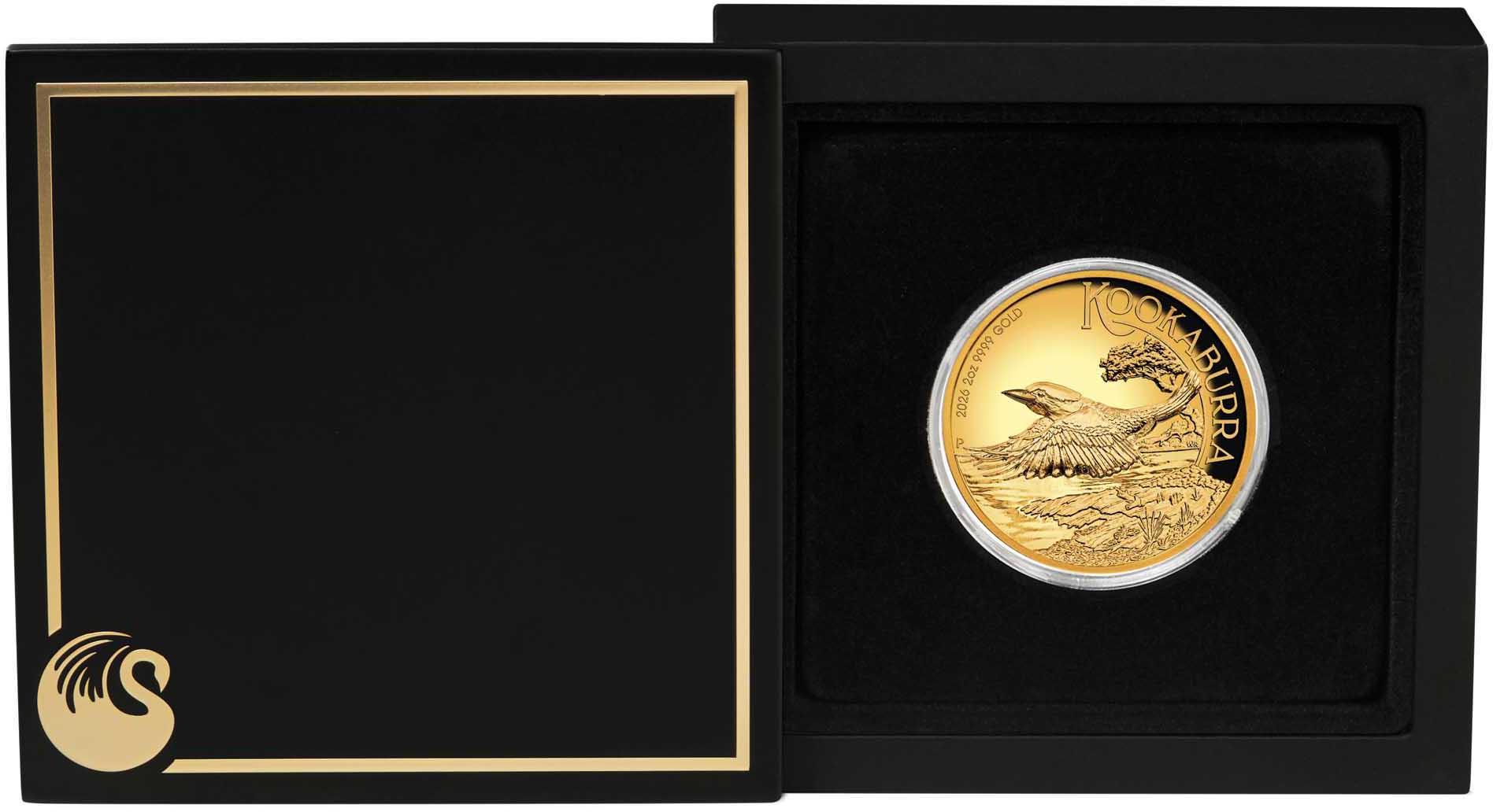 TRIM 3802 Kookaburra 2026 2oz Gold Proof HR Coin in case HR