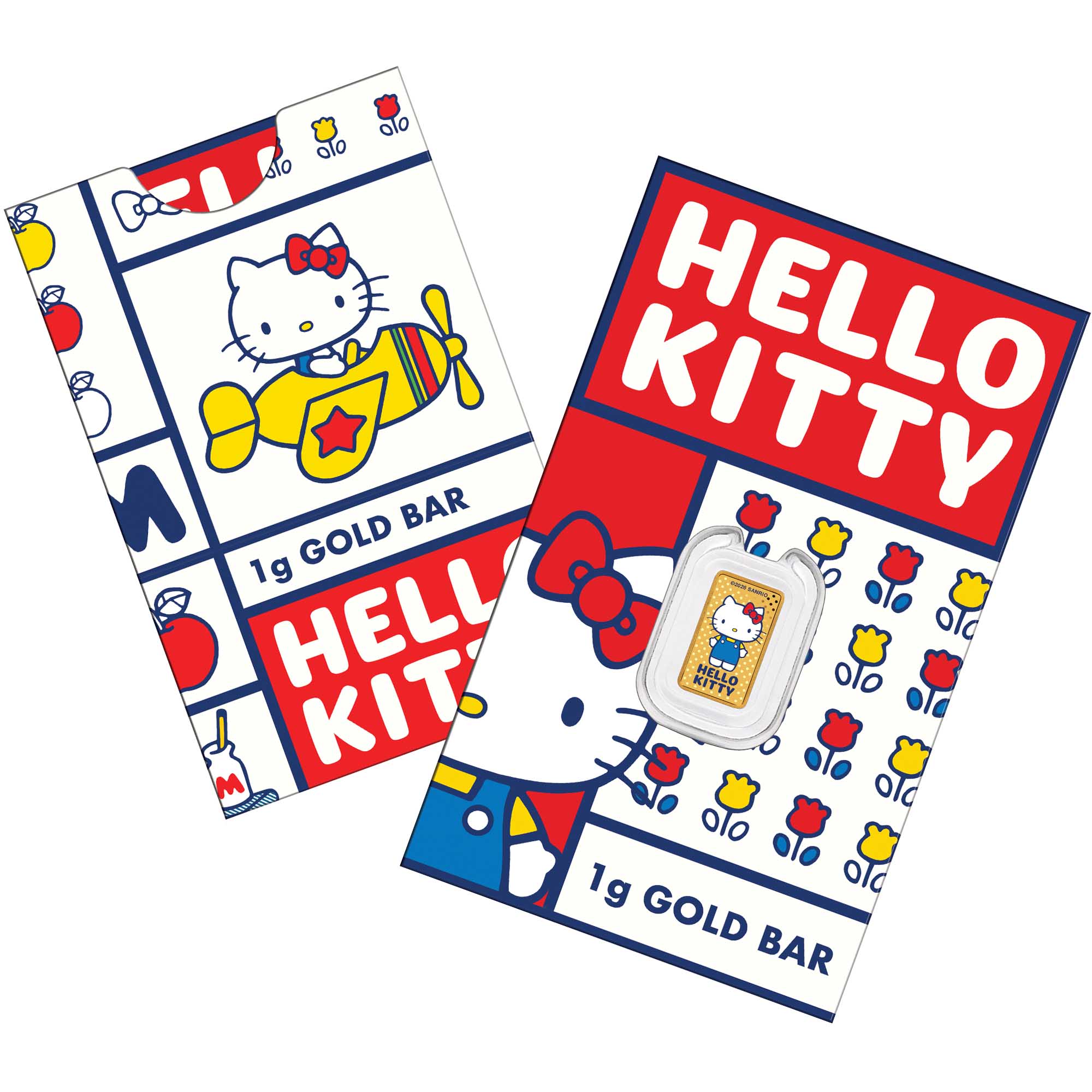 07 4074   Hello Kitty 1g Gold Coloured Minted Bar Pkging