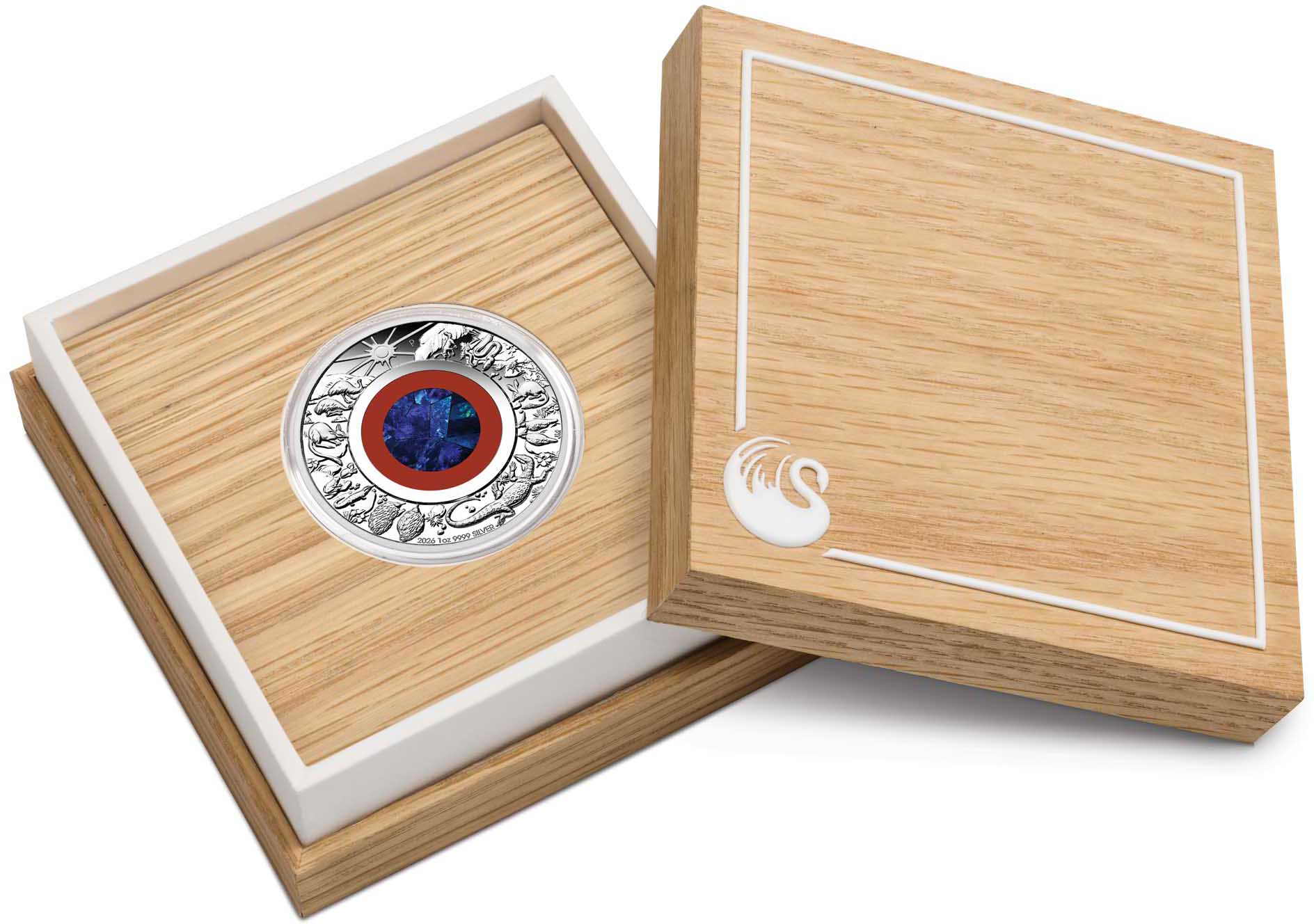 08 3392 Wonders Of Australia Outback Opal 2026 1oz Silver Proof Coin in case CROPPED